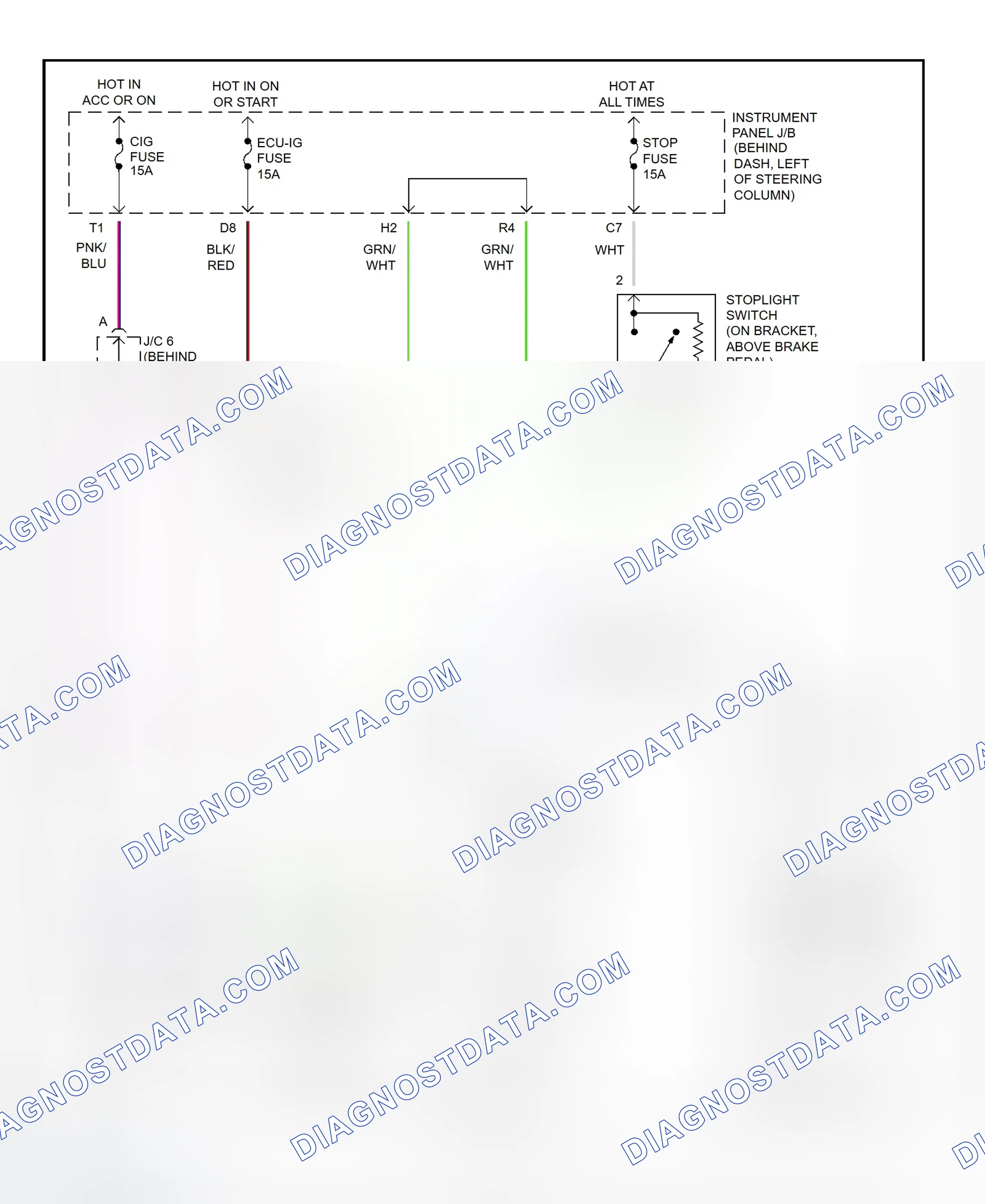 Scheme 298: Shift Interlock System Wiring Diagram (2001 - Toyota Camry 2.2L & 3.0L)