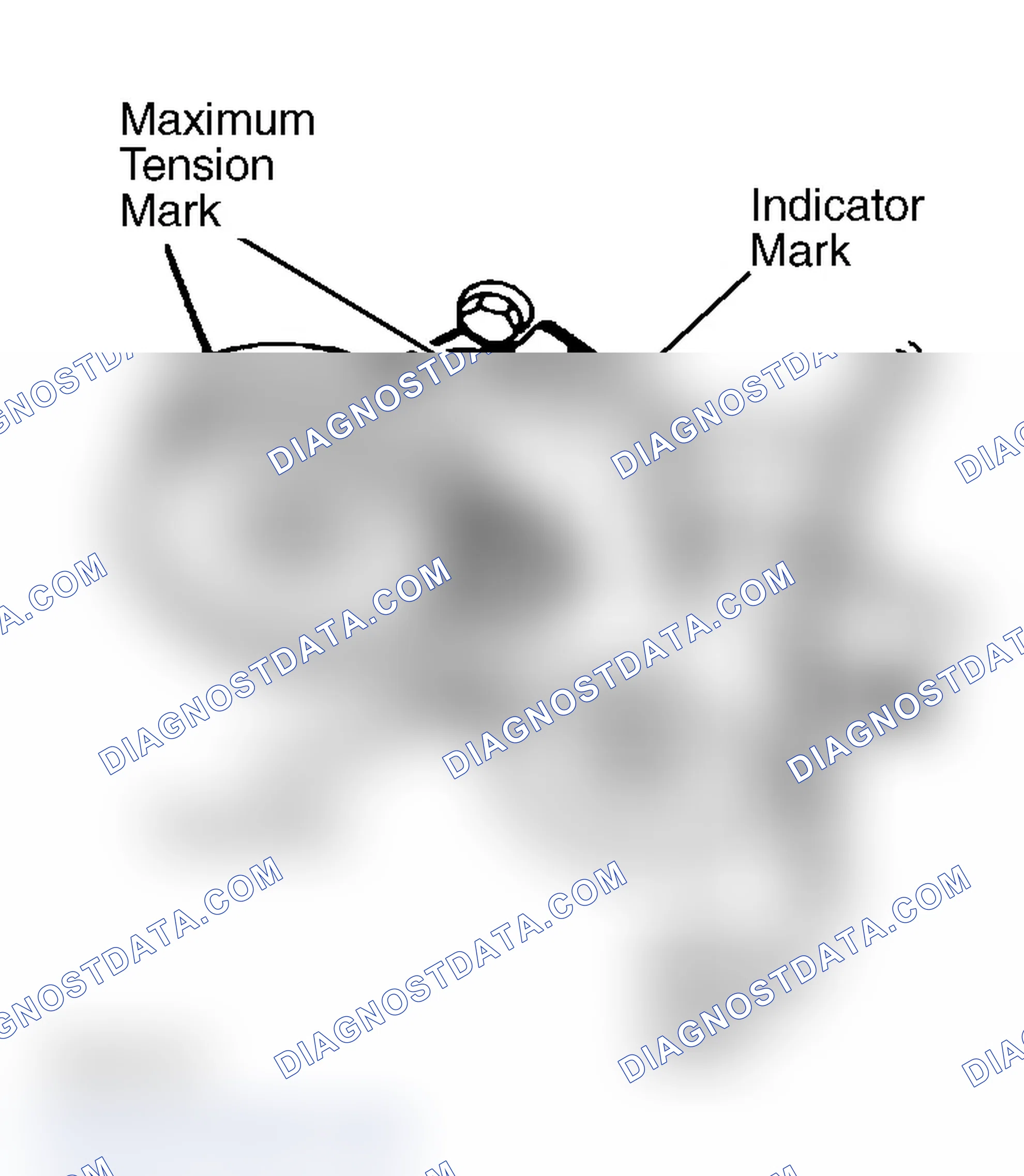 Scheme 11: LOCATING TENSIONER WEAR INDICATOR (1999 7.3L DIESEL)