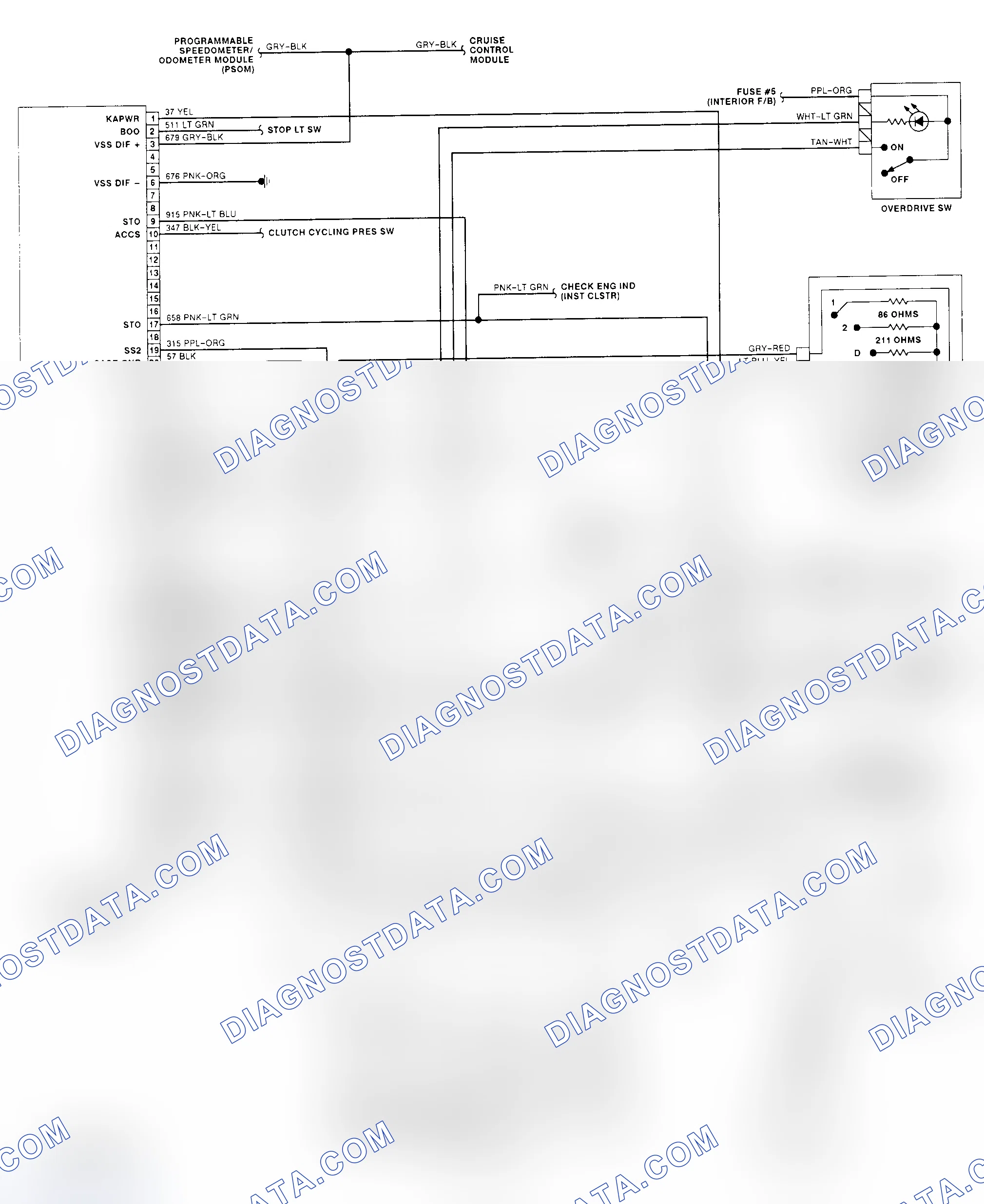 Scheme 157: E4OD Wiring Diagram (1992 "E" Series - Gasoline)