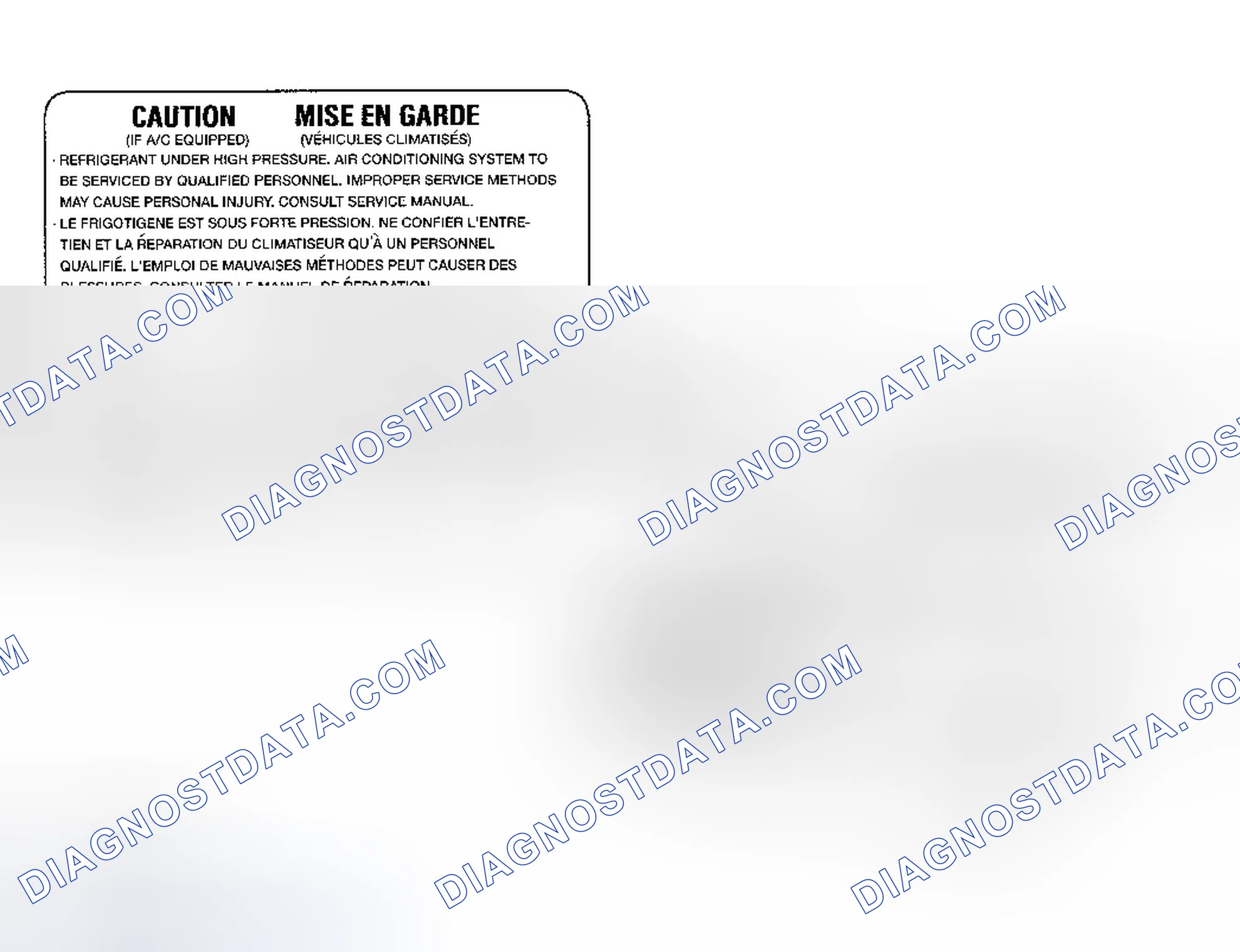 Scheme 18: Underhood A/C Specification Labels