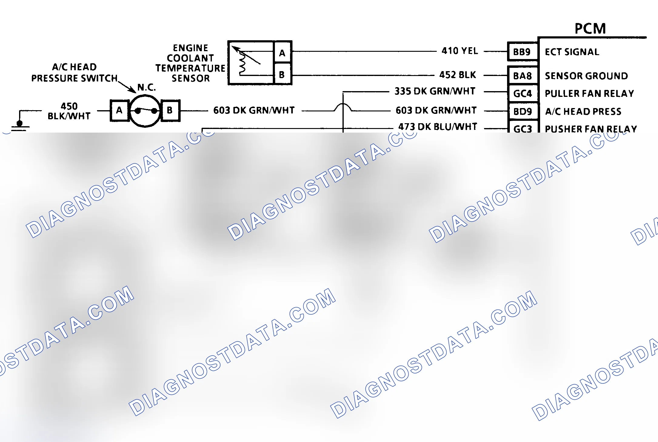 Scheme 337: CODE 69, Schematic, A/C Head Pressure Switch (3.8L)