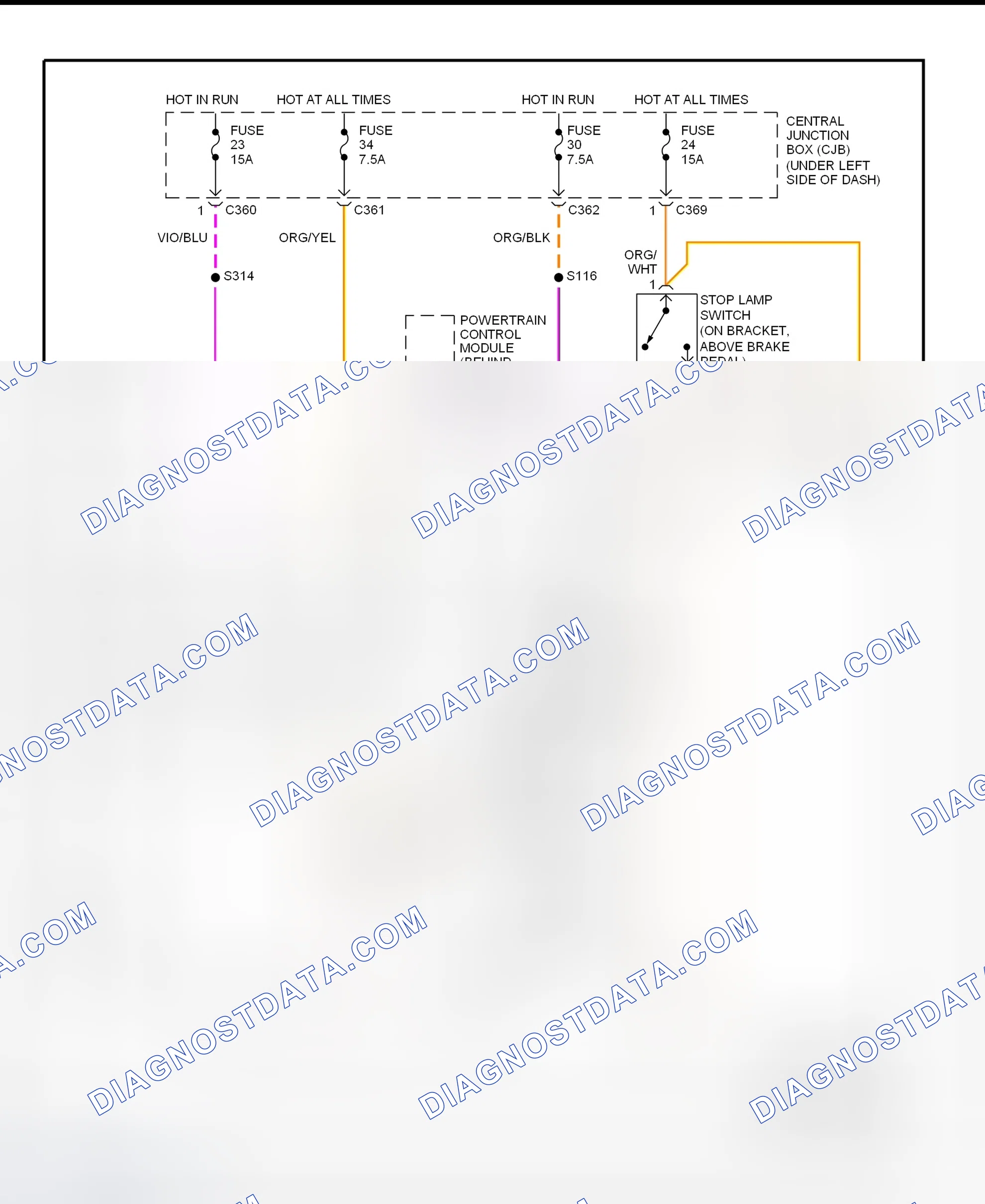 Scheme 152: Shift Interlock System Wiring Diagram (1998 Contour & Mystique)