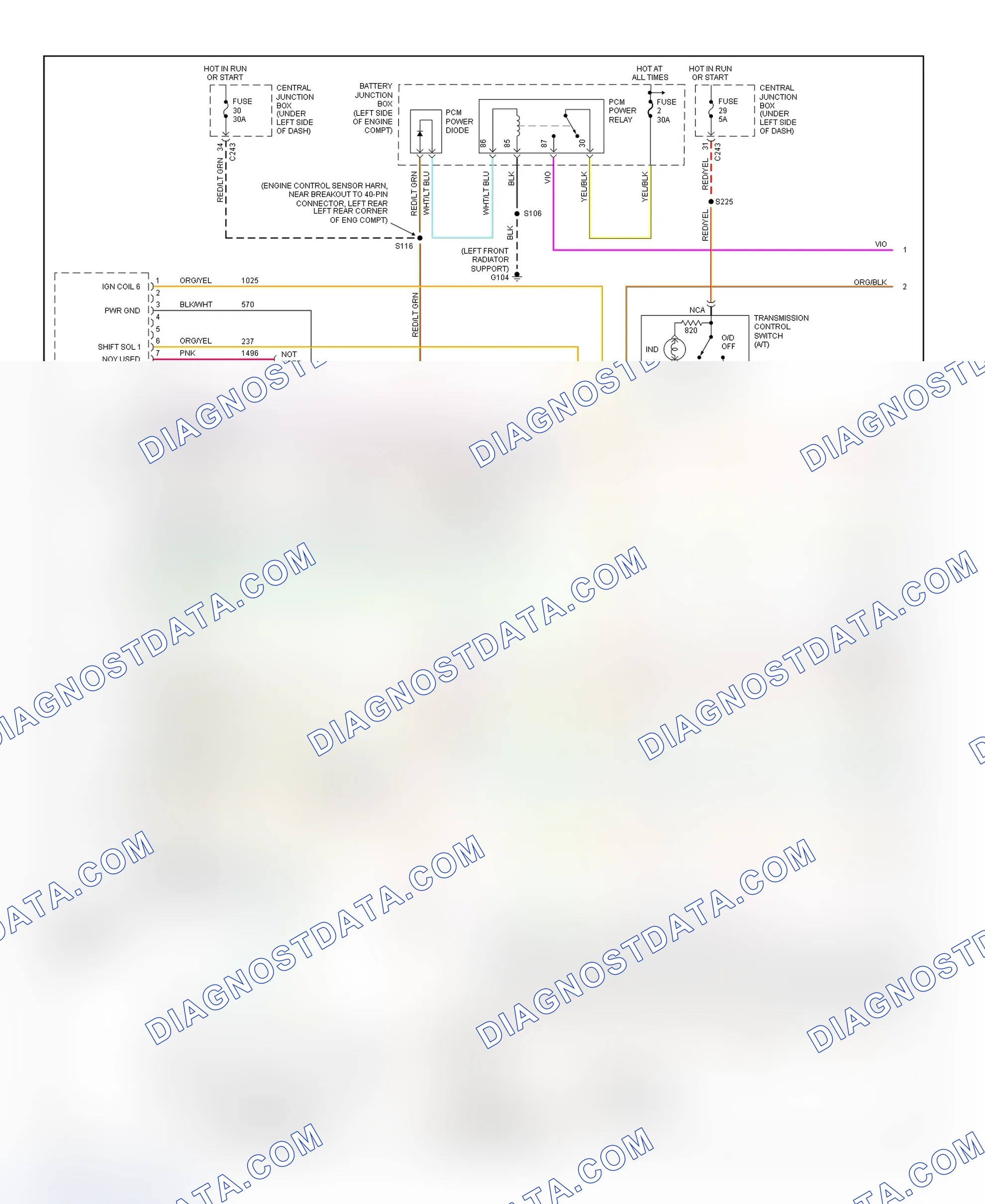 Scheme 84: PCM Wiring Diagram (Expedition - 4.6L W/4R100 Transmission - 1 Of 4)
