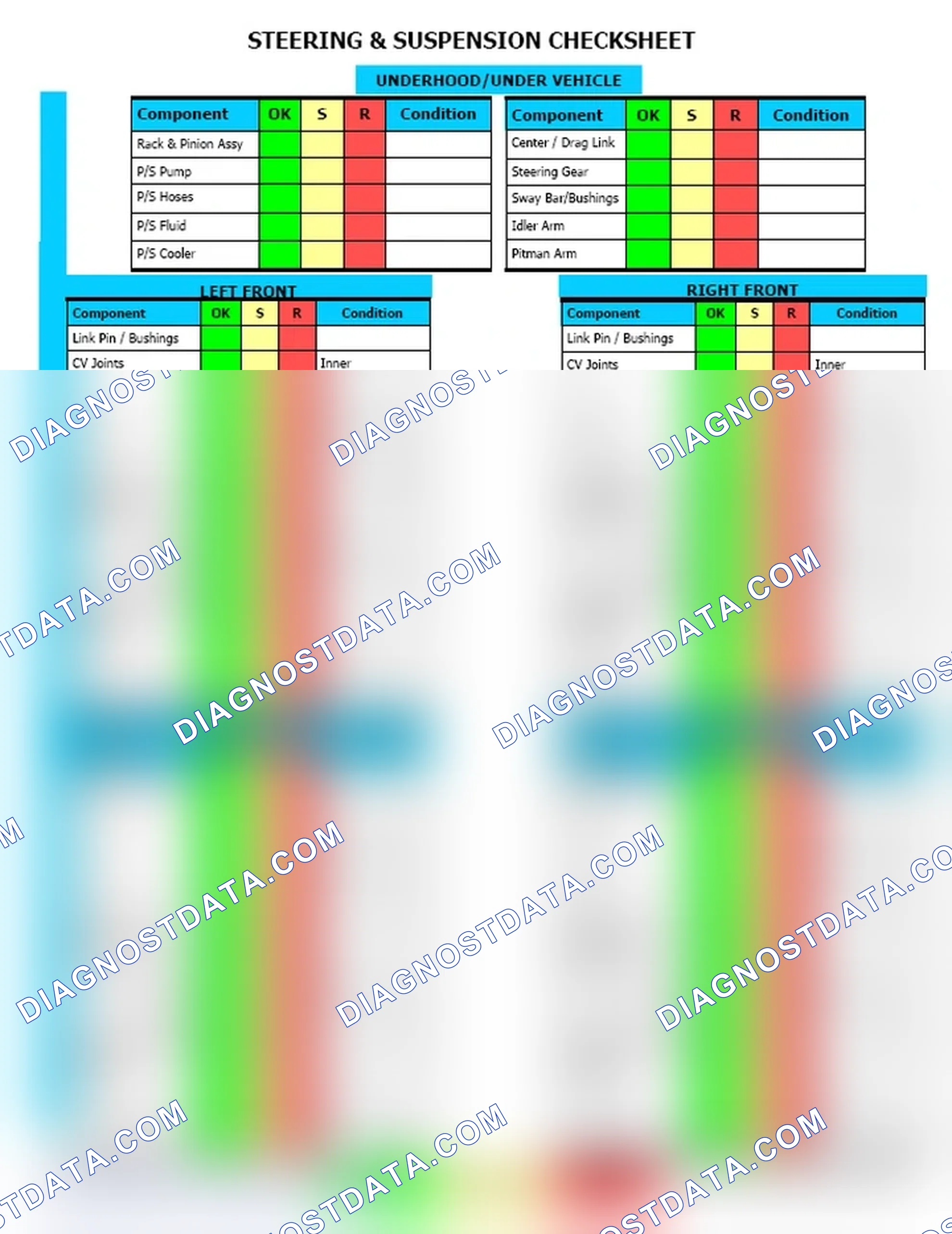 Scheme 12: Steering & Suspension Checksheet (2 Of 2)