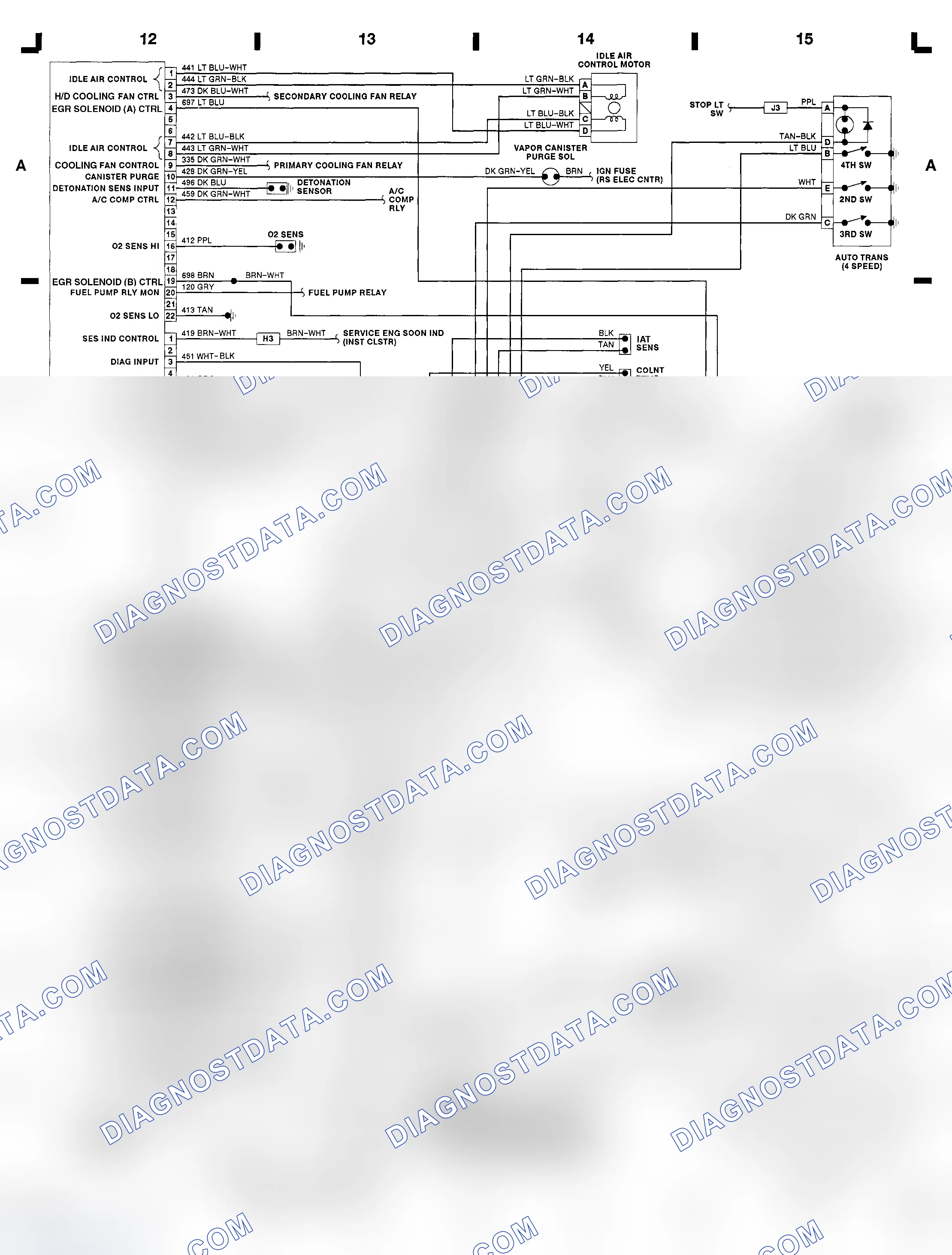Scheme 15: 3.1L (VIN T) ECM Wiring Diagram (Cutlass Supreme)