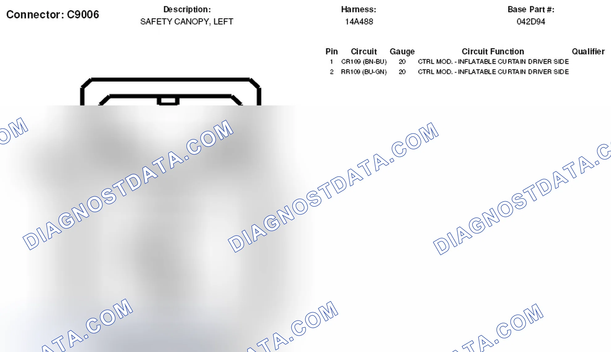 Scheme 393: Left Safety Canopy Connector End View (C9006)