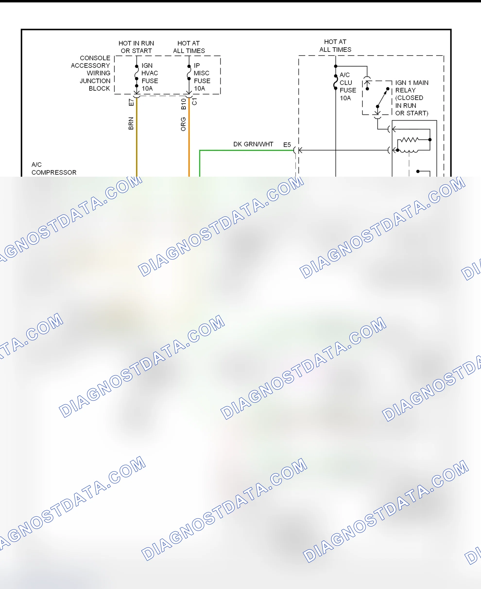 Scheme 6: A/C Compressor Clutch Control Circuit Wiring Diagram (2001 Aztek)