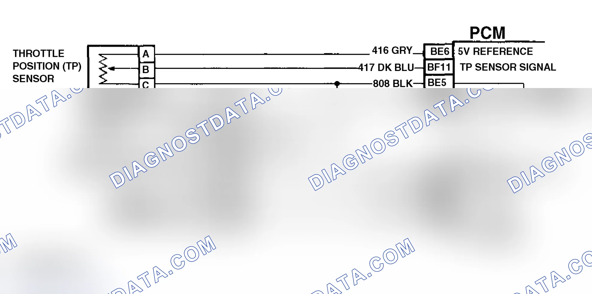 Scheme 82: Code P0123 Schematic (4.3L "S" & "T" Series Pickup M/T) Throttle Position Sensor
