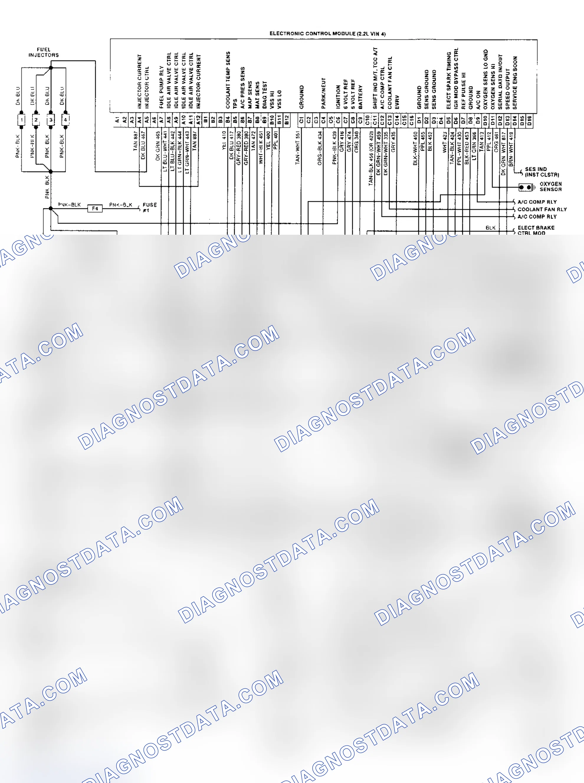 Scheme 6: 2.2L (VIN 4) ECM Wiring Diagram (Beretta & Corsica)