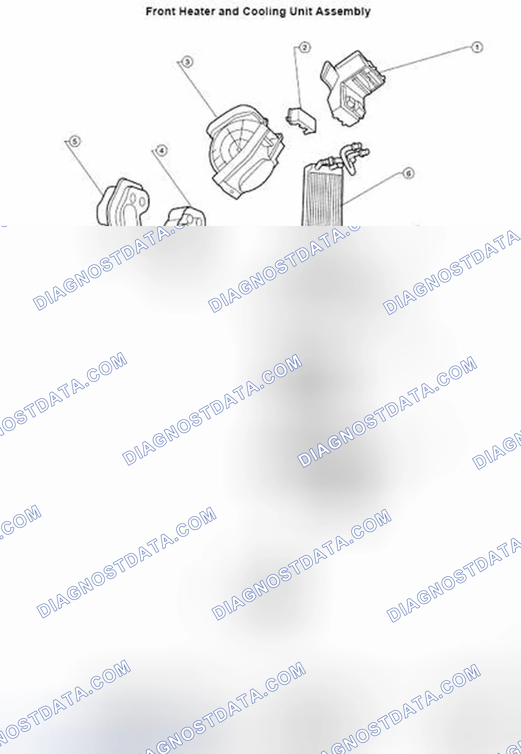 Scheme 110: Identifying Front Heater And Cooling Unit Assembly Components