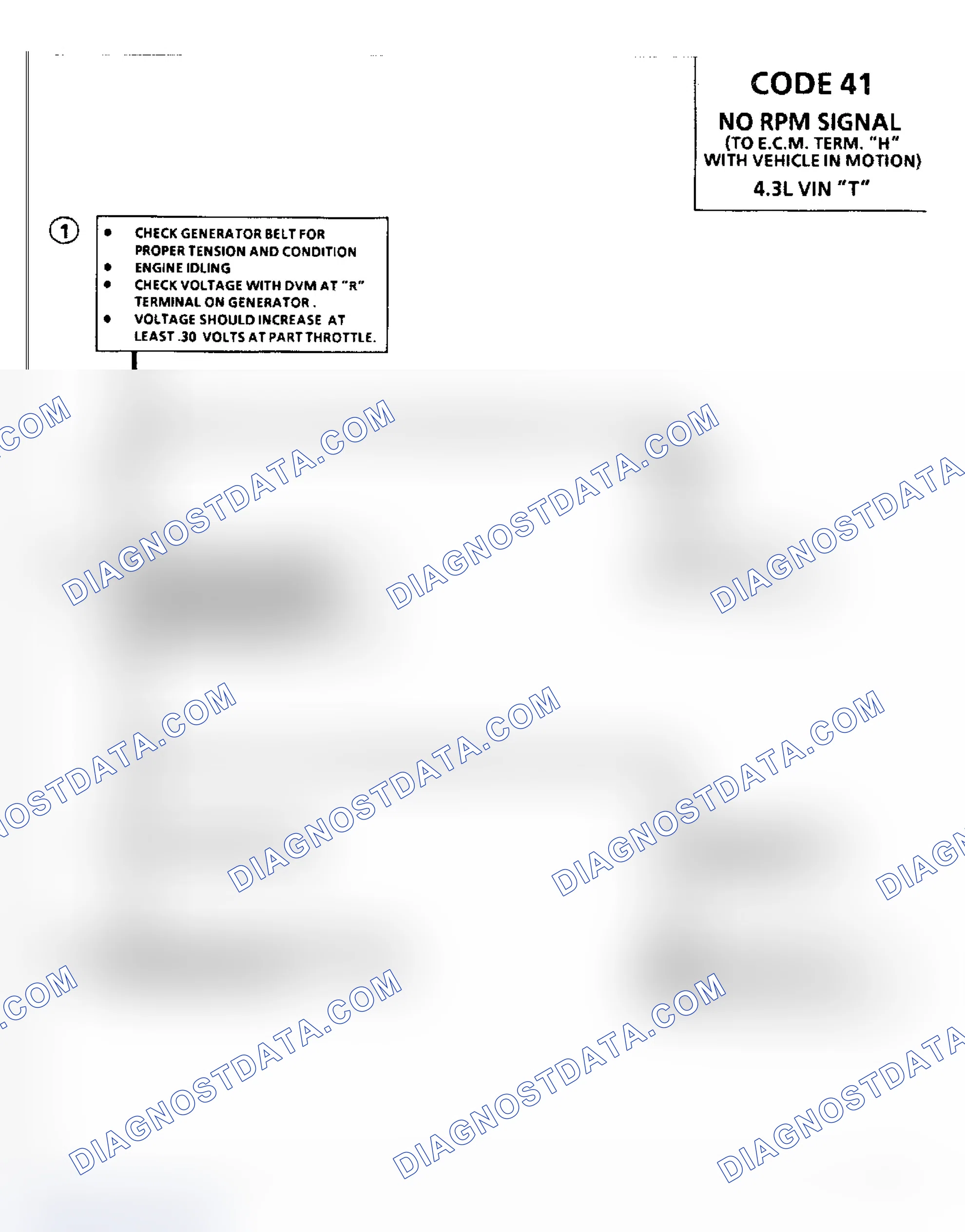 Scheme 419: Code 41, No RPM Signal-Vehicle In Motion