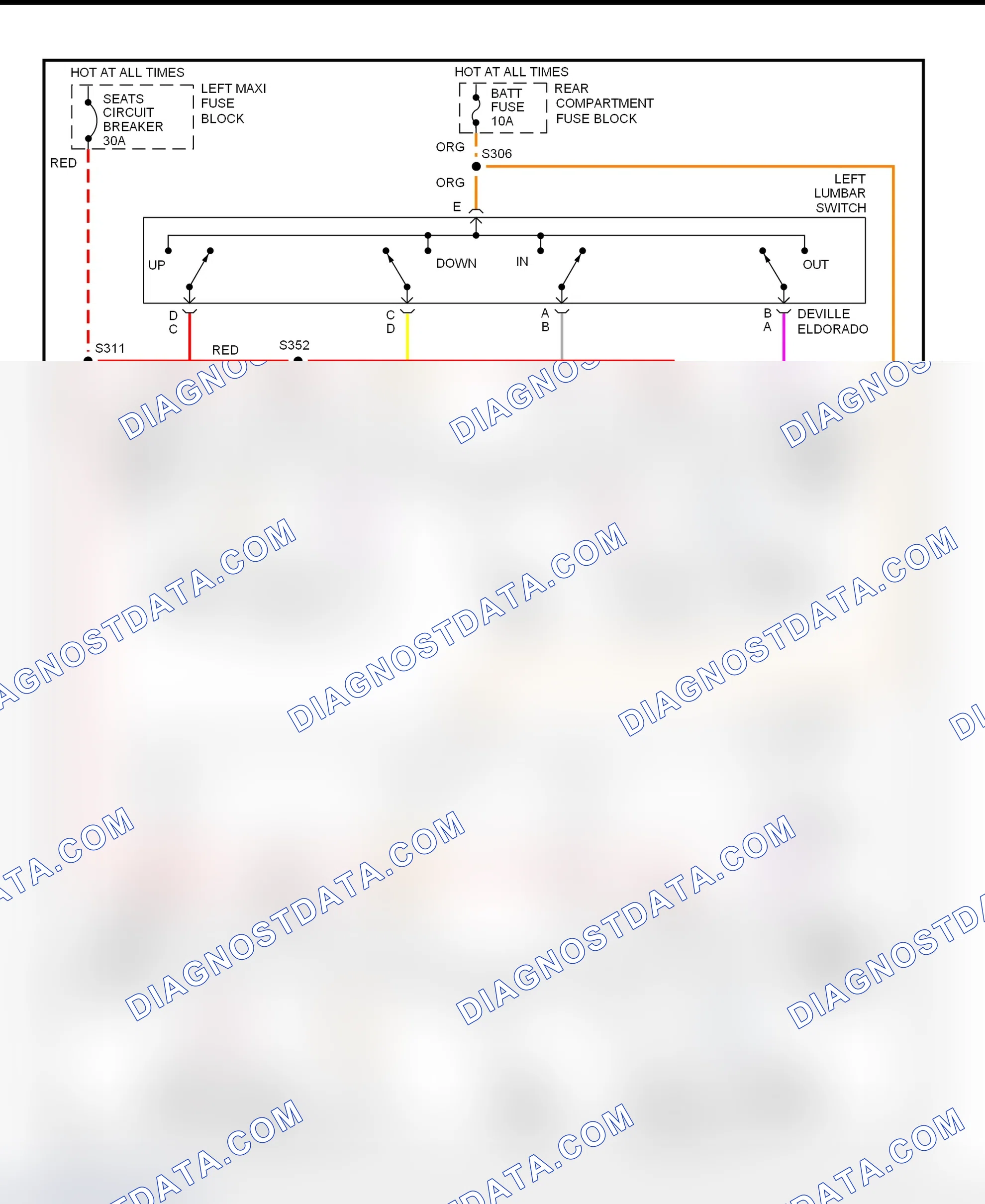 Scheme 15: Power Lumbar Seats Wiring Diagram W/Massage W/O Massage (DeVille & Eldorado)