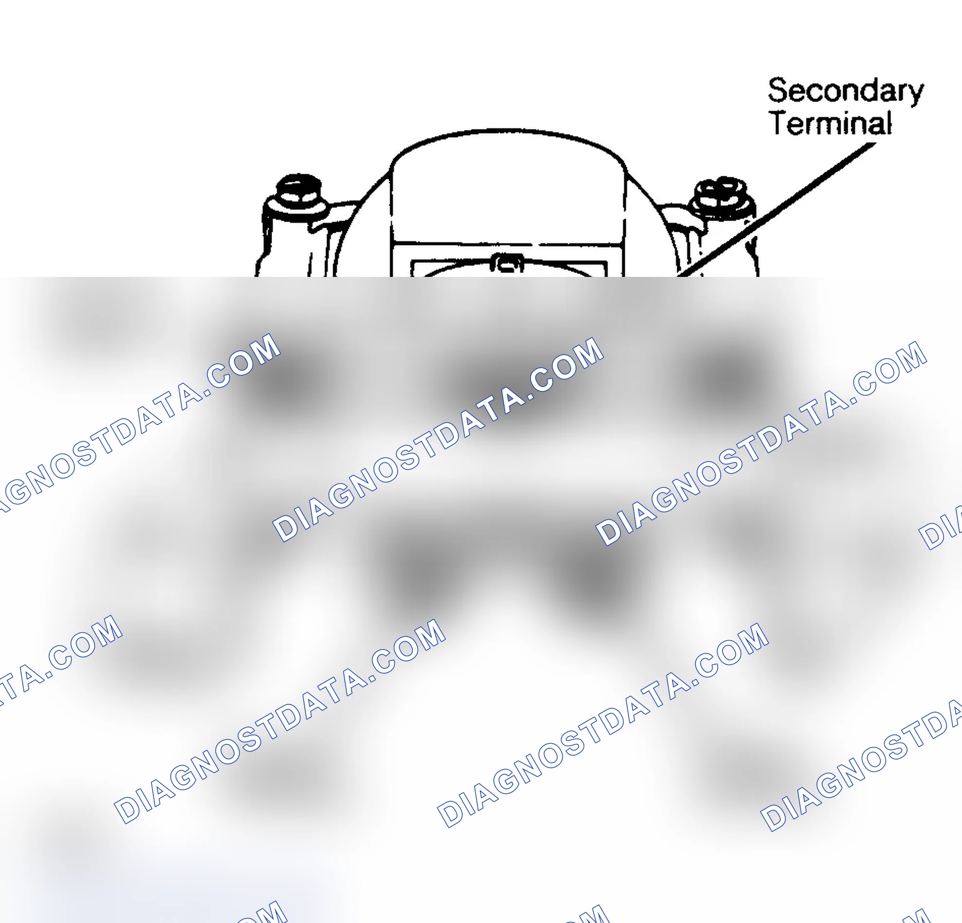 Scheme 21: Ignition Coil Resistance Test Points. Coil primary wires must be removed for testing.