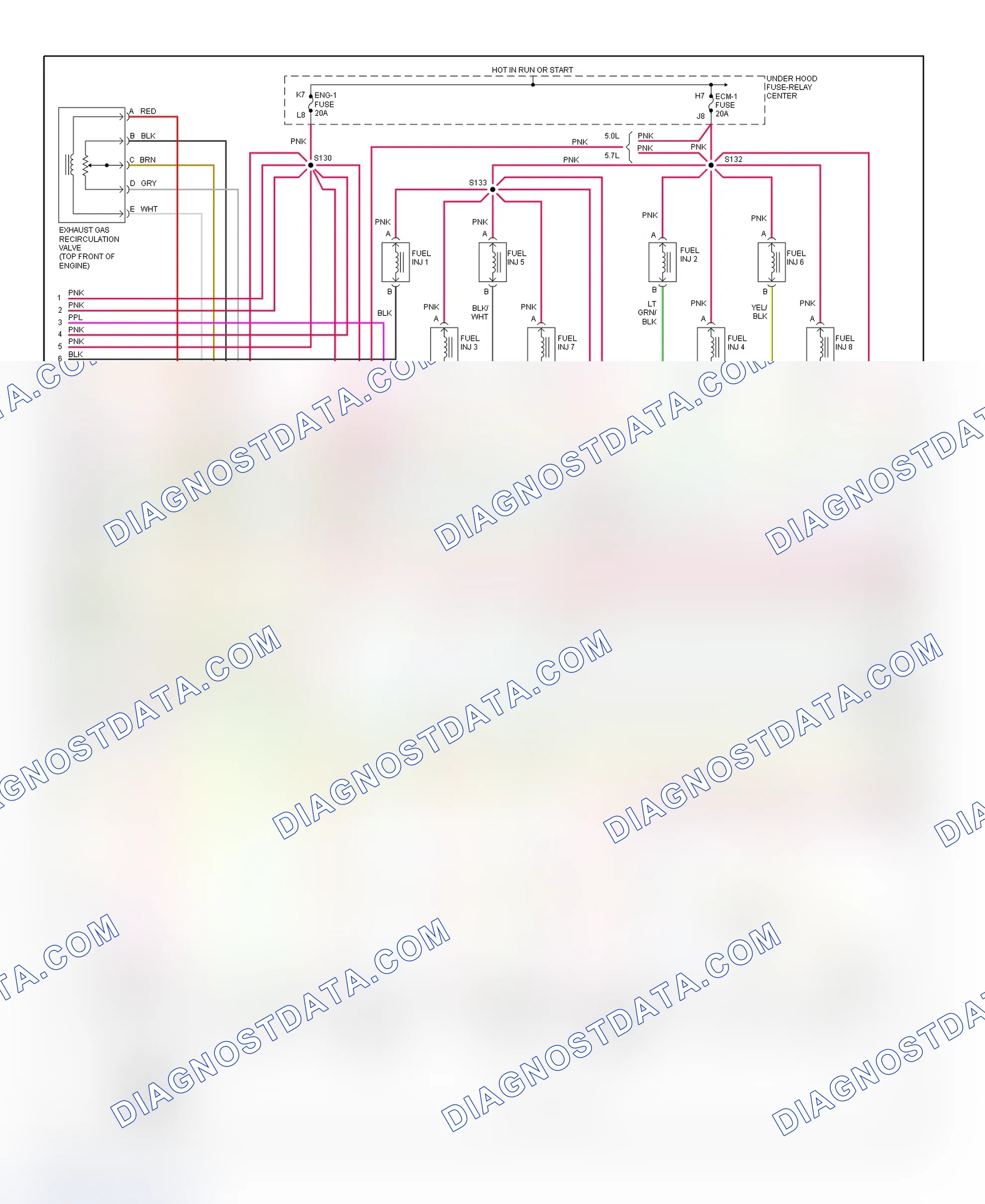 Scheme 53: PCM Wiring Diagram (Express & Savana - 5.0L & 5.7L - 2 Of 4)