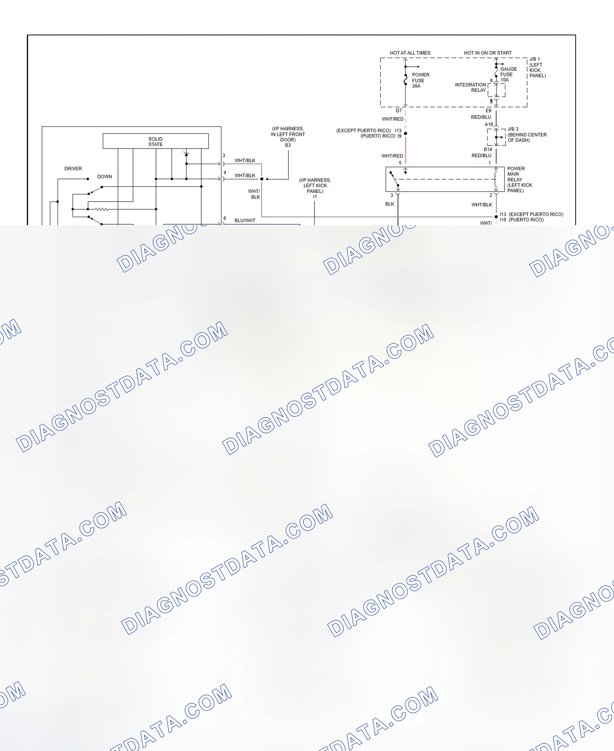 Scheme 3: Power Window System Wiring Diagram