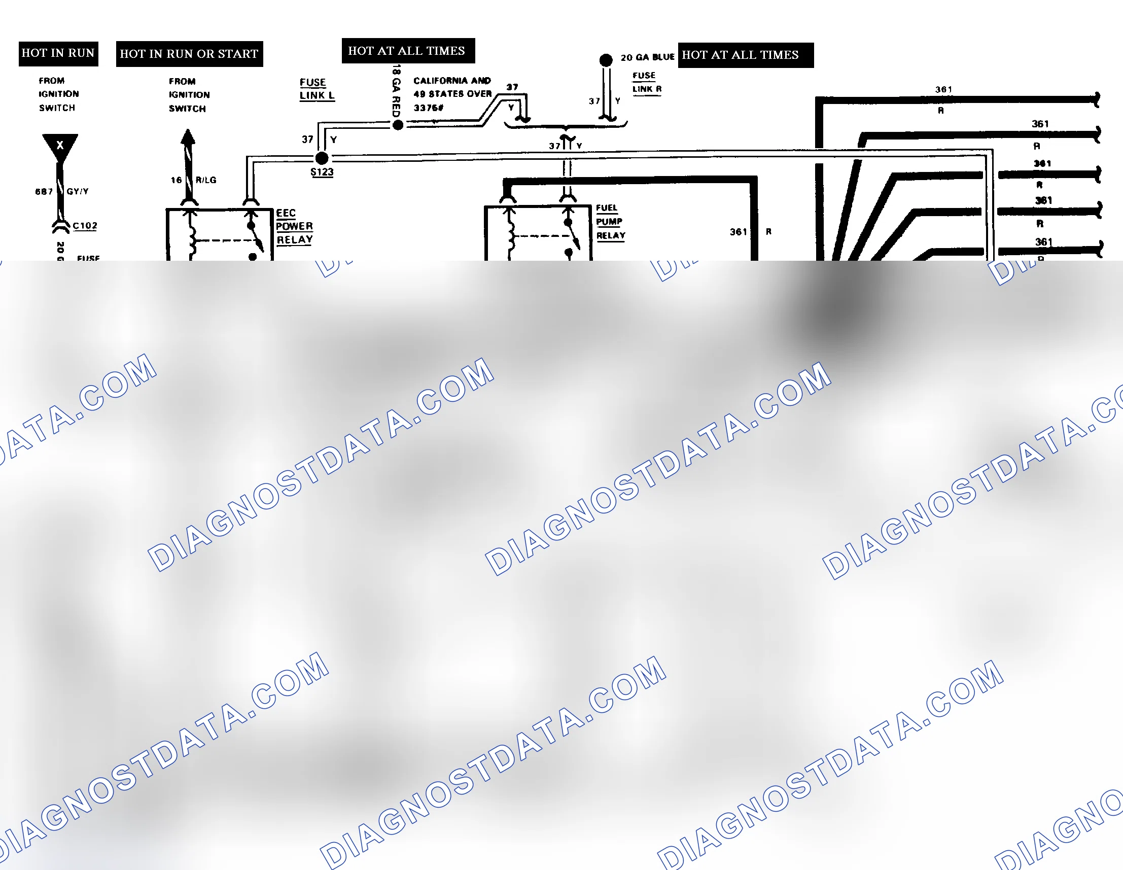 Scheme 133: 2.3L EFI EEC-IV Wiring Diagram (1 of 3)