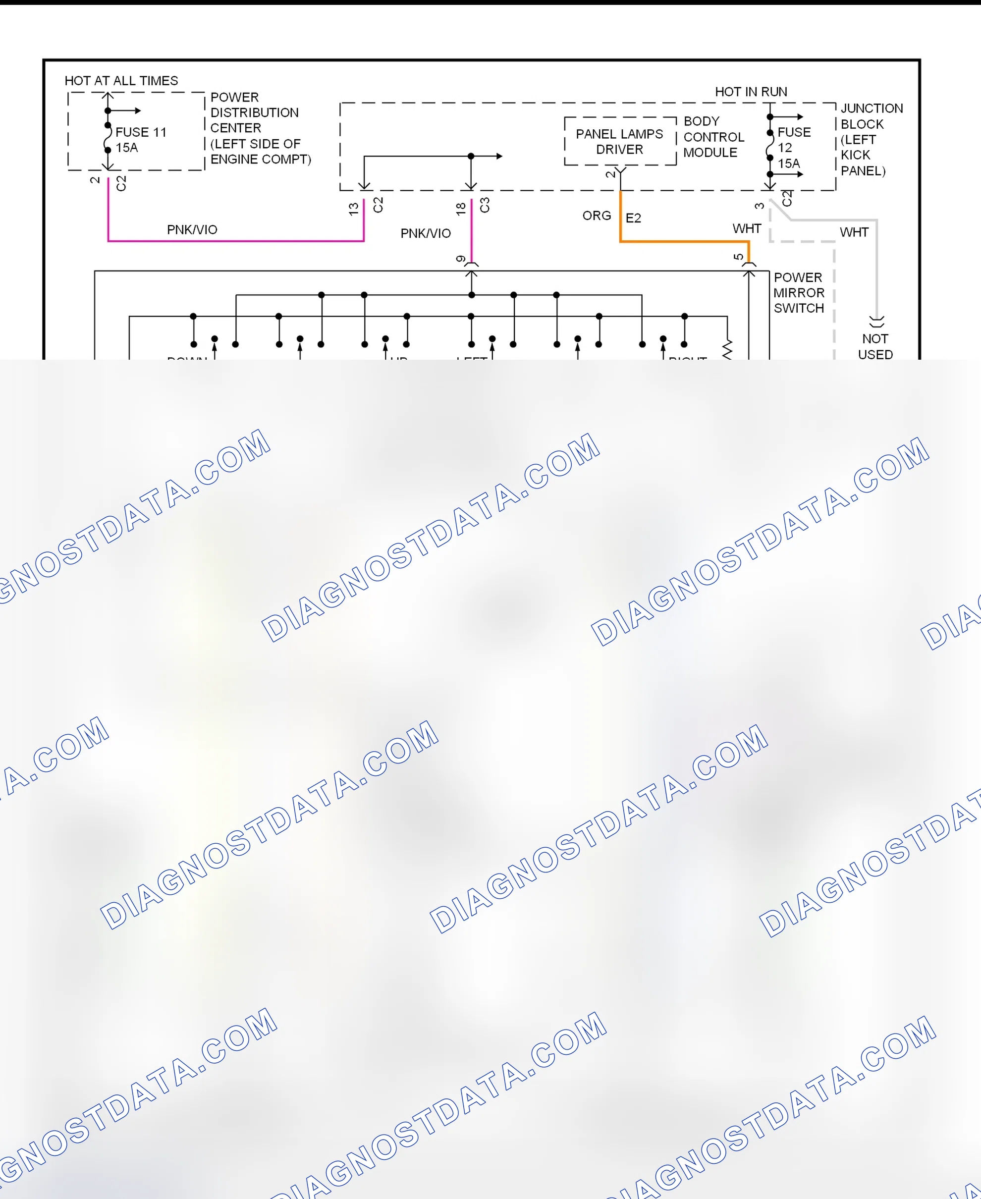 Scheme 2: Power Mirror System Wiring Diagram