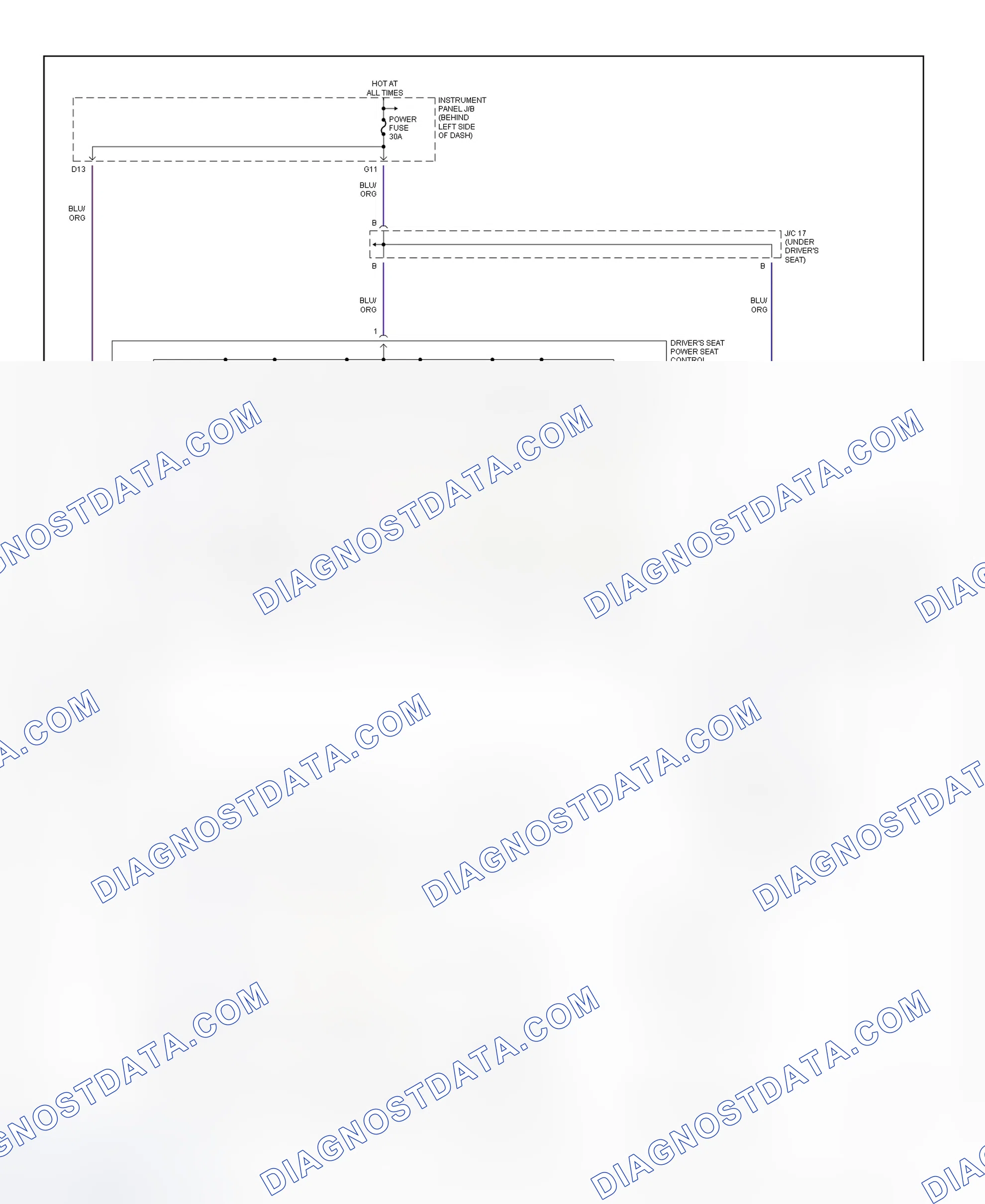 Scheme 18: Power Seat System Wiring Diagram (RX300)