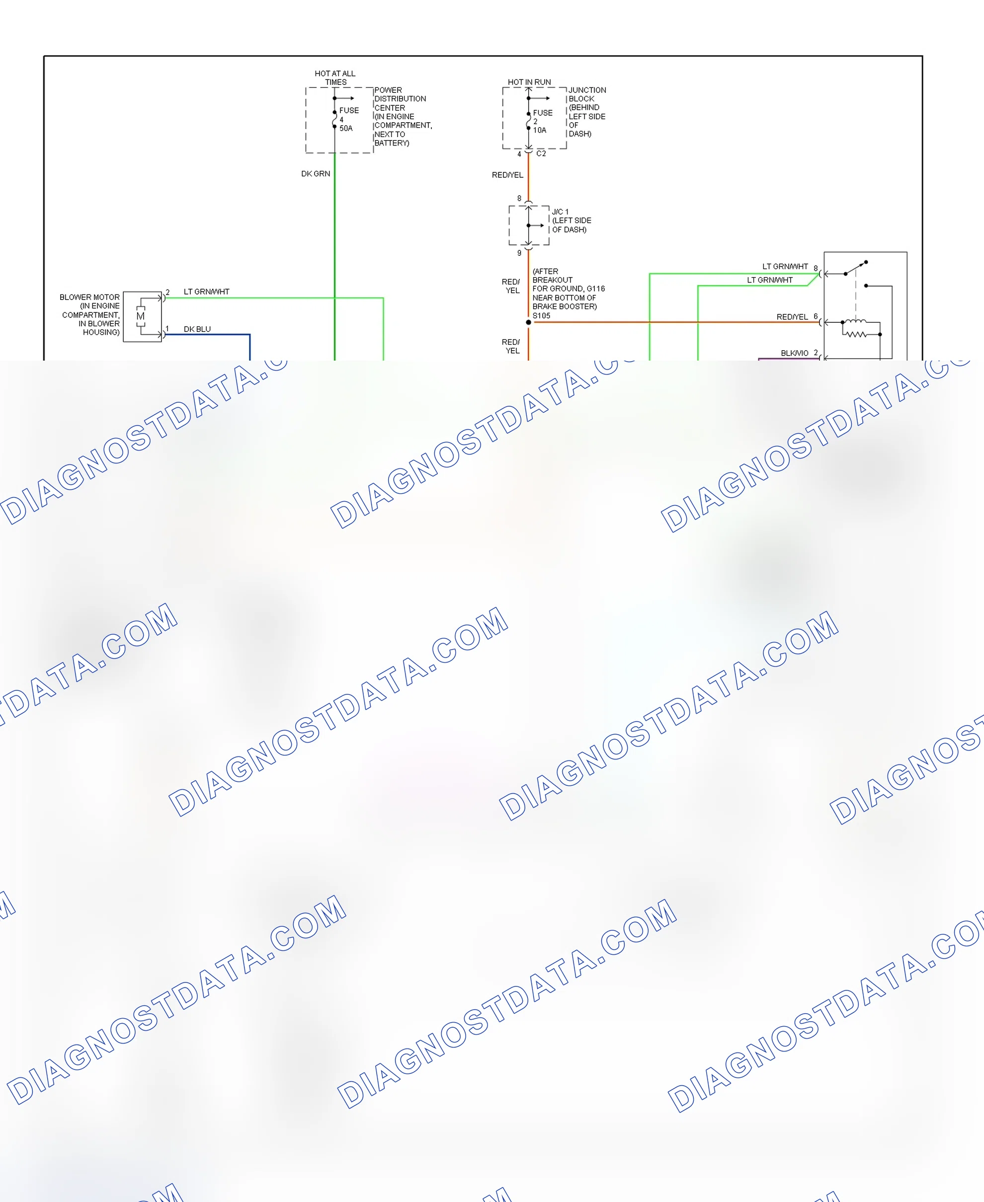 Fig. 20: Heater System Wiring Diagram (Ram Van/Wagon)