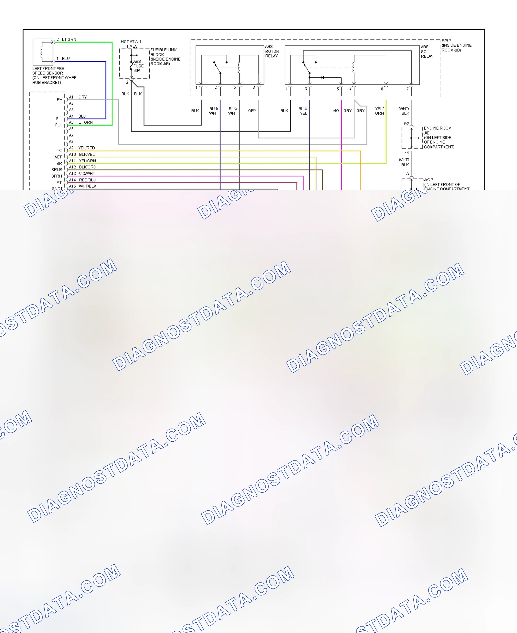 Scheme 20: Anti-Lock Brake System/Traction Control Wiring Diagram (1999-2000 RX300 - 1 Of 2)