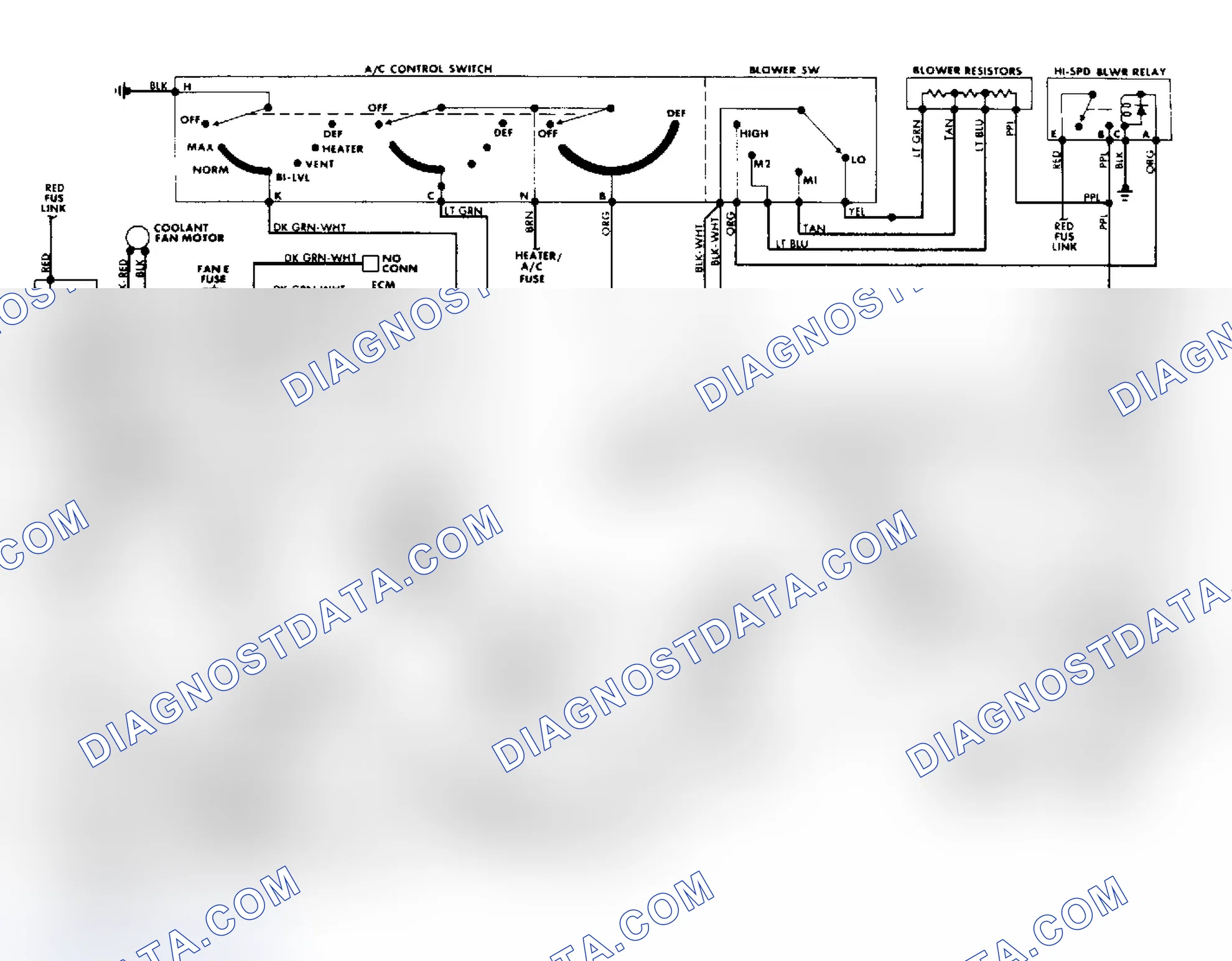 Scheme 15: Cooling Fan/Manual A/C-Heater Wiring Diagram - Pontiac Fiero