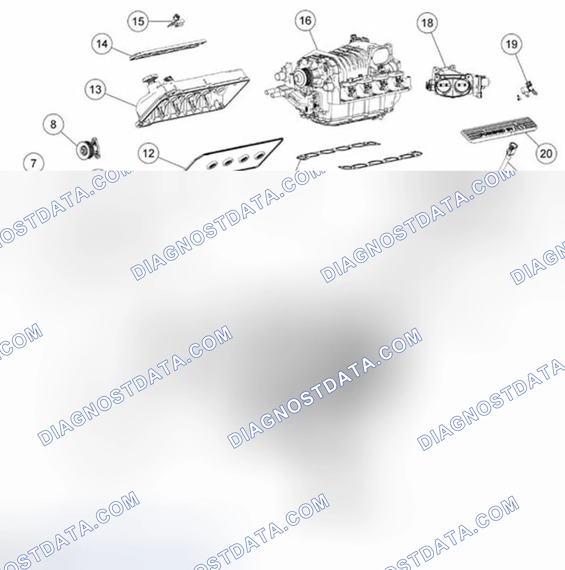 Scheme 809: Upper End Components and Front End Accessory Drive (FEAD) Components