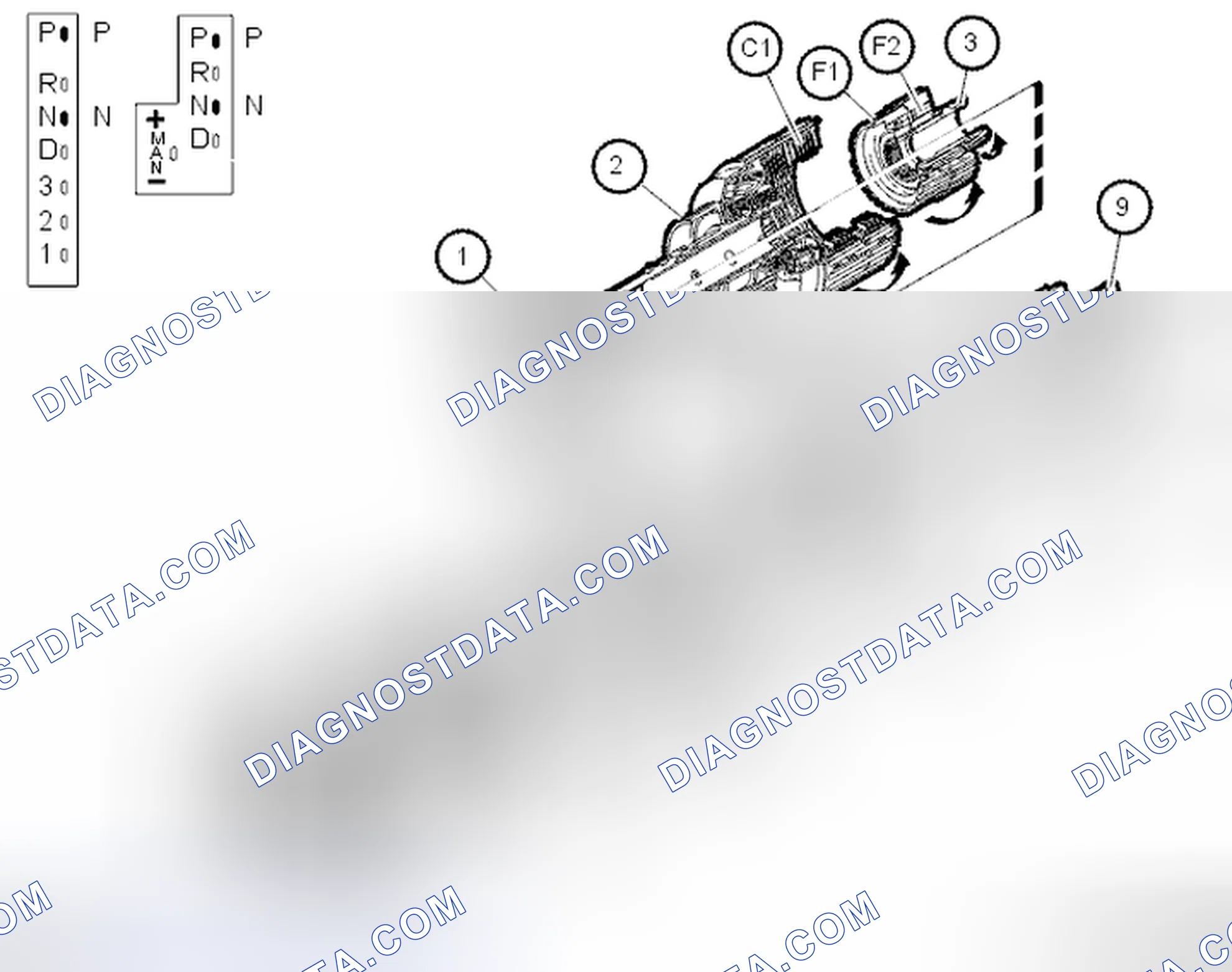 Scheme 1479: Gear shift positions, positions P and N