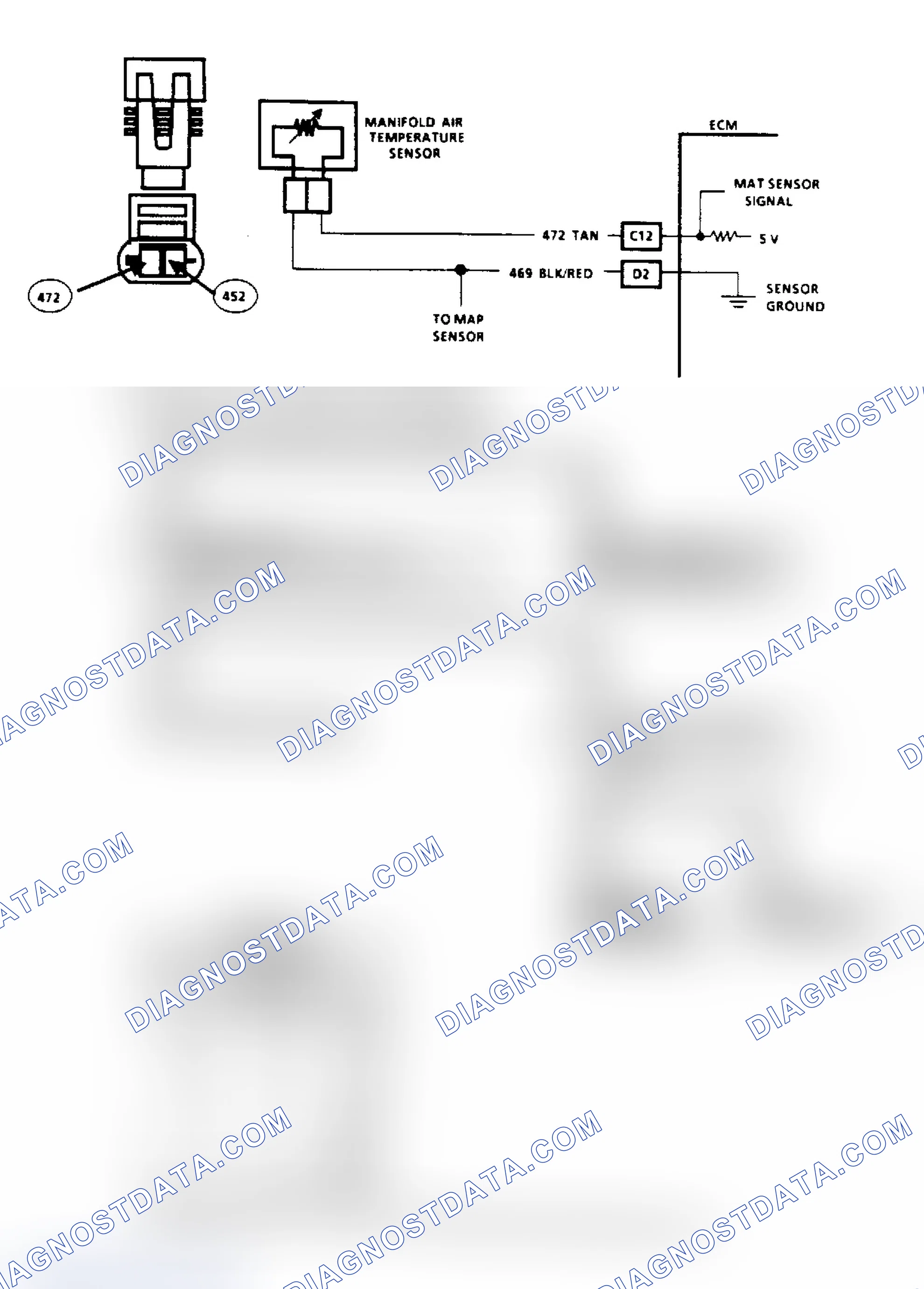 Scheme 55: Code 23, MAT Sensor Voltage High (2.5L) Flow Chart & Schematic