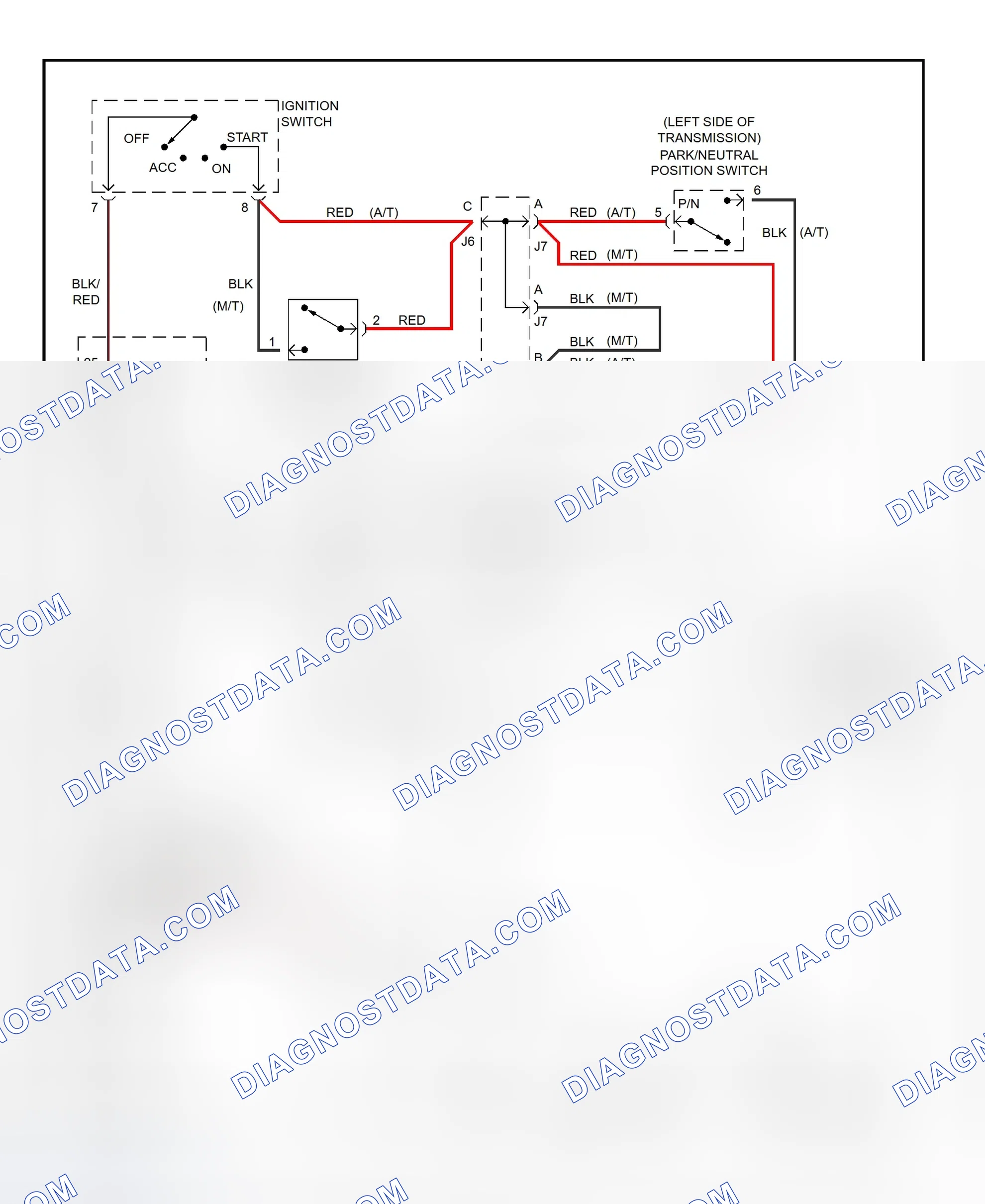 Fig. 28: Starting System Wiring Diagram (RAV4)