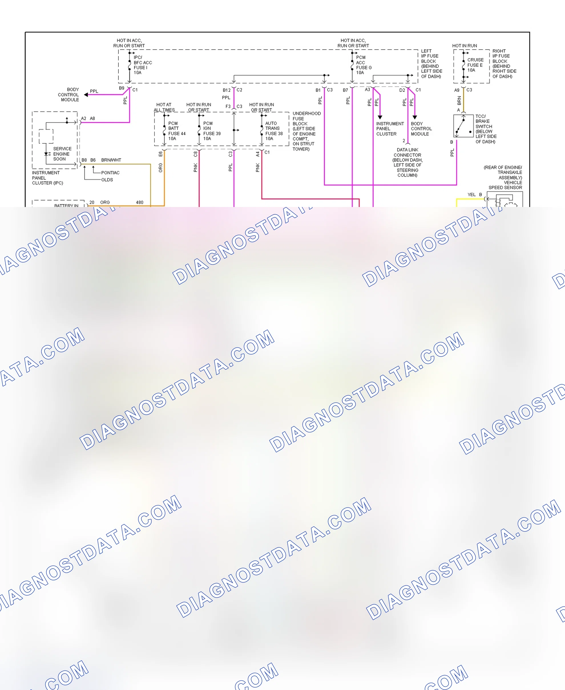 Scheme 108: Transaxle Electronic Control System Wiring Diagram (2002 Alero & Grand Am - 3.4L)