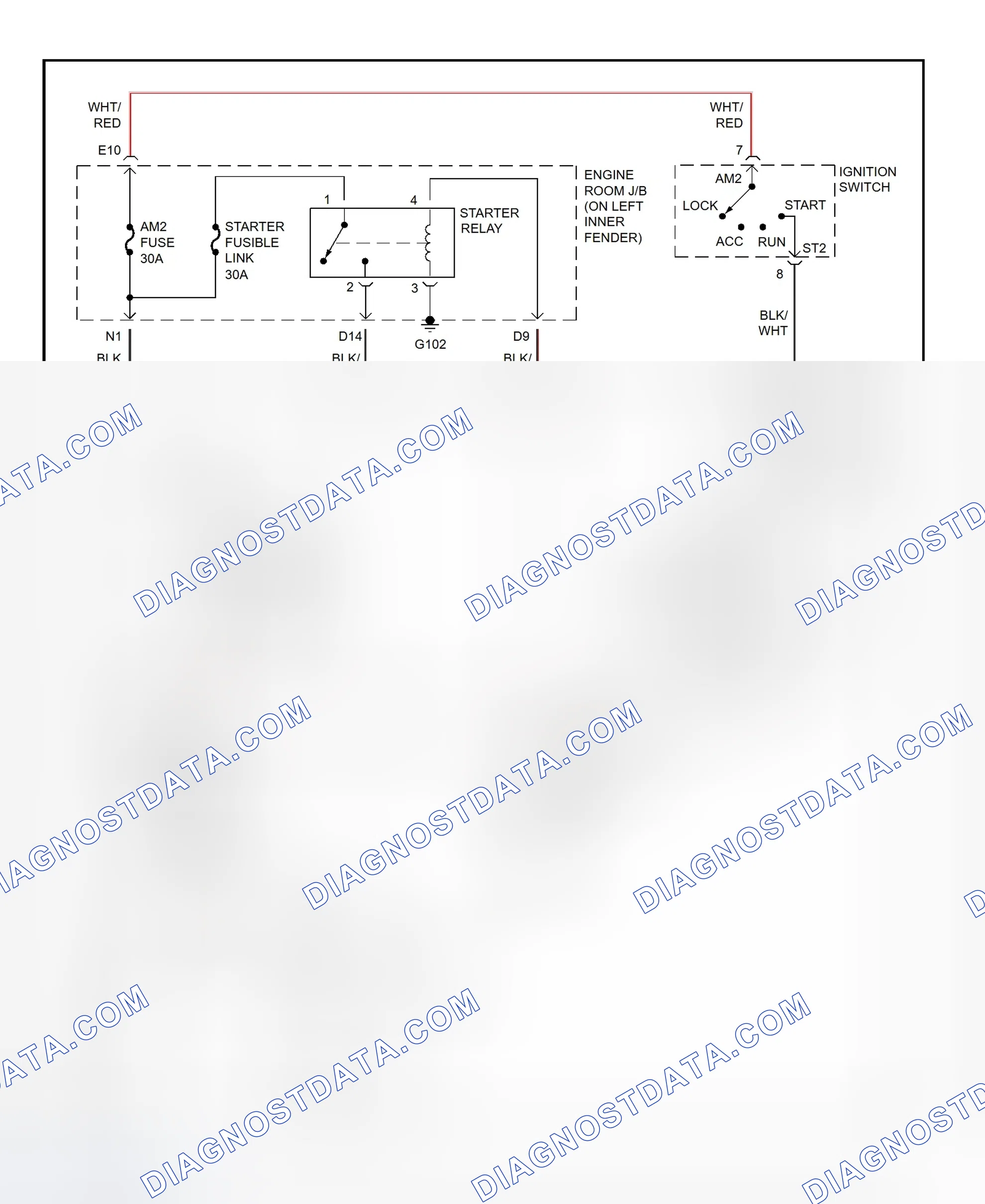 Fig. 29: Starting System Wiring Diagram (Lexus LX470)