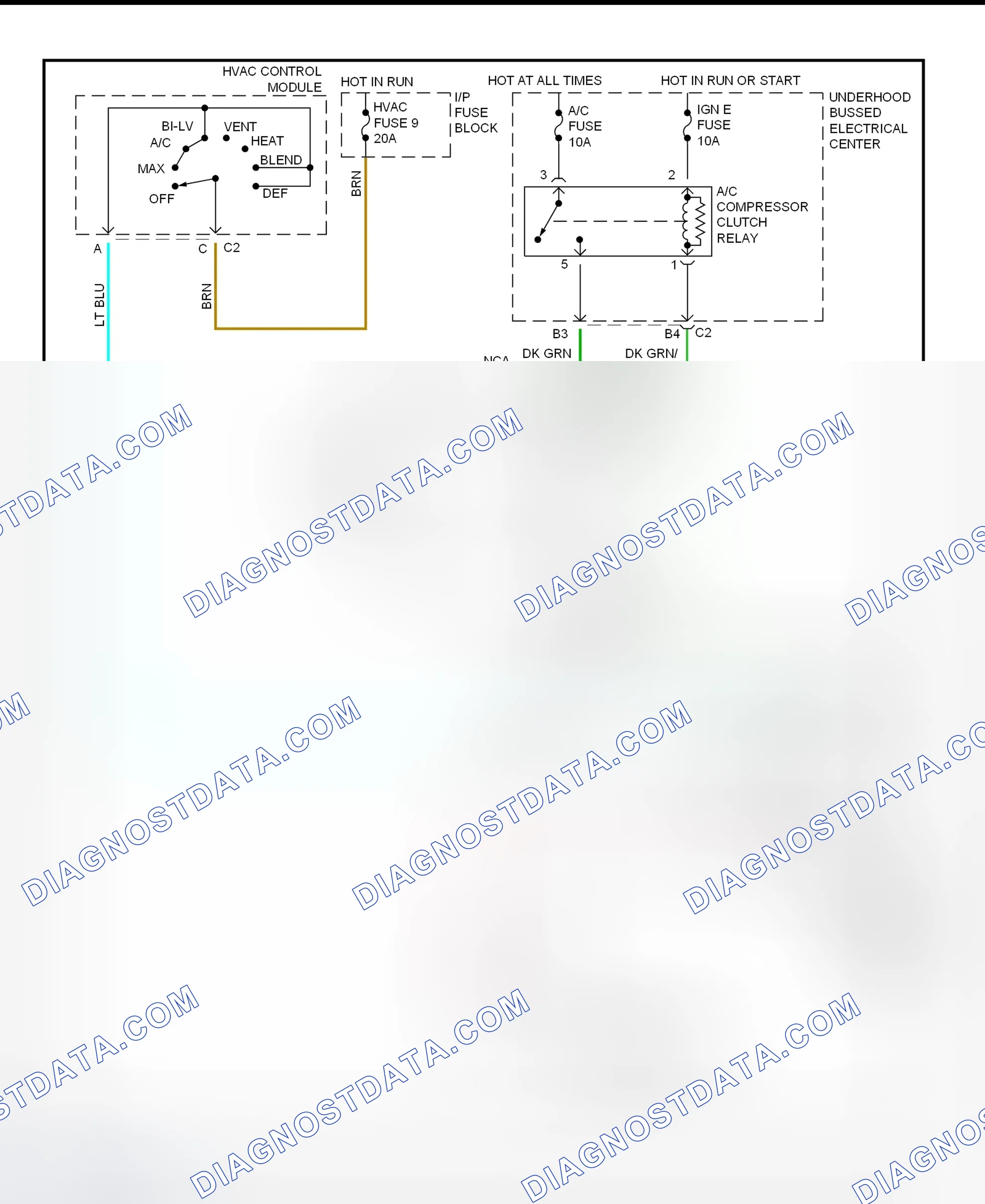 Scheme 3: A/C Compressor Clutch Control Circuit Wiring Diagram (2.2L Engine)