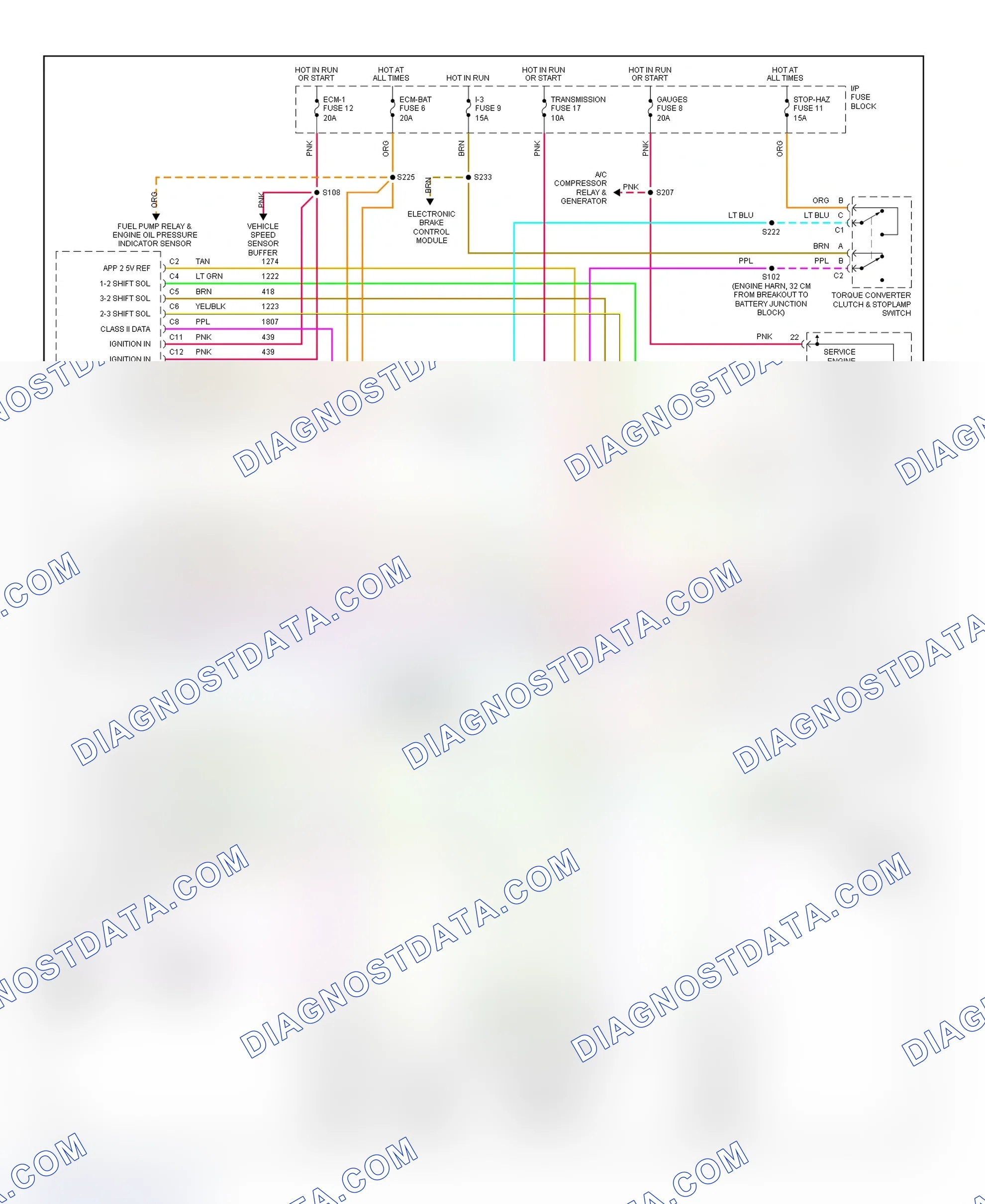Scheme 155: Automatic Transmission Wiring Diagram ("P" Series - 6.5L RPO L57 & L65)