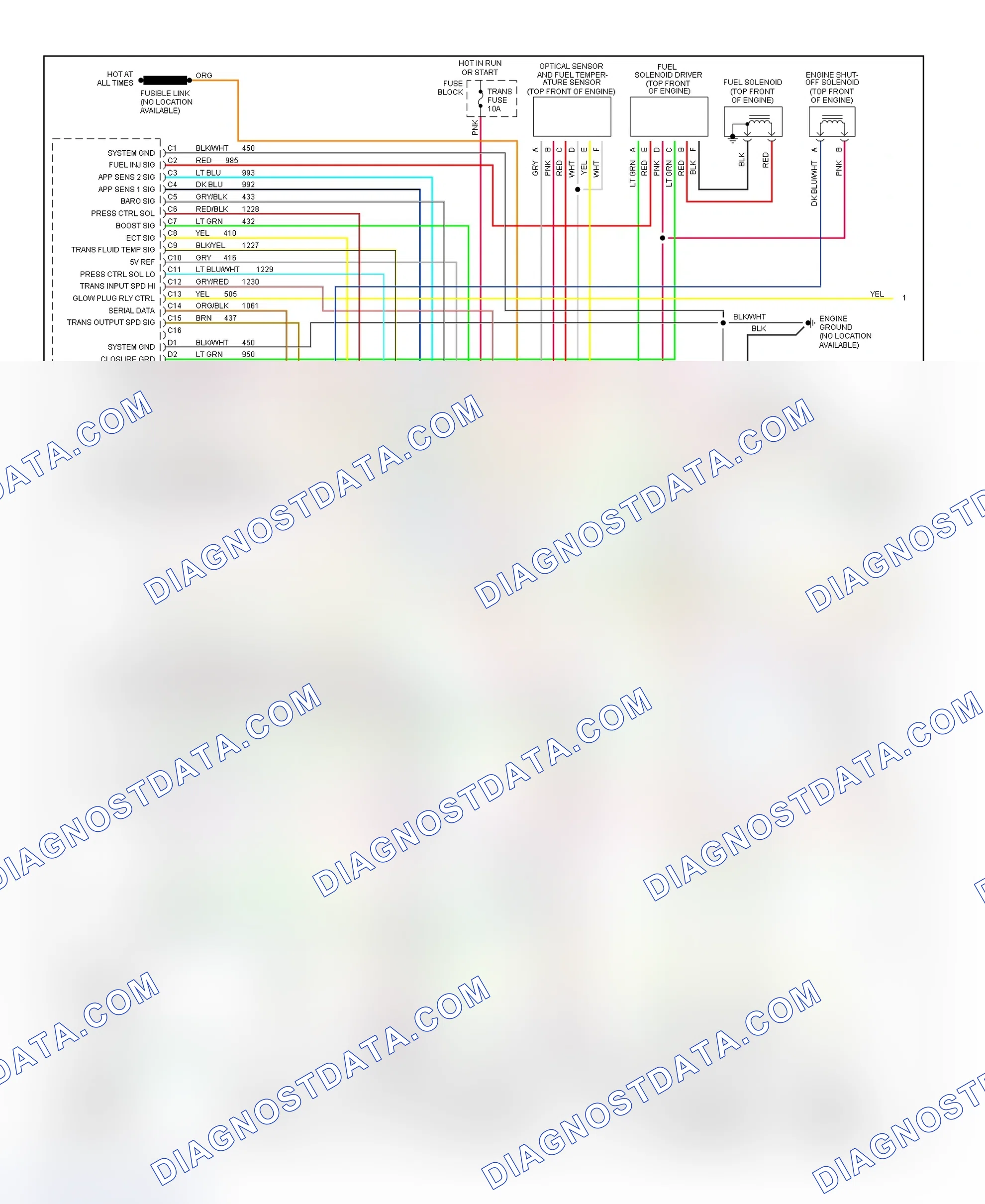 Scheme 235: Wiring Diagram ("P" Series - 6.5L VIN F - 1 Of 2)