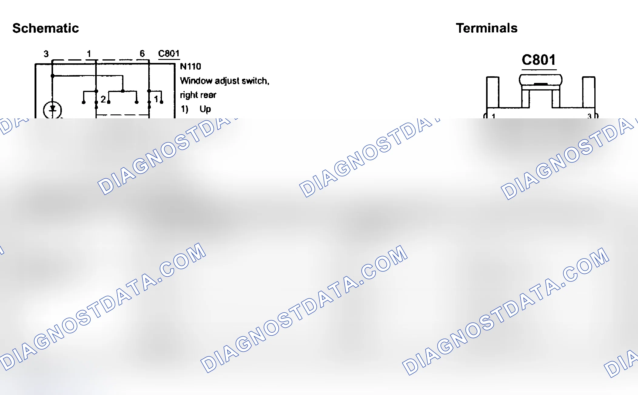 Scheme 16: POWER WINDOW SWITCH - RH SIDE REAR