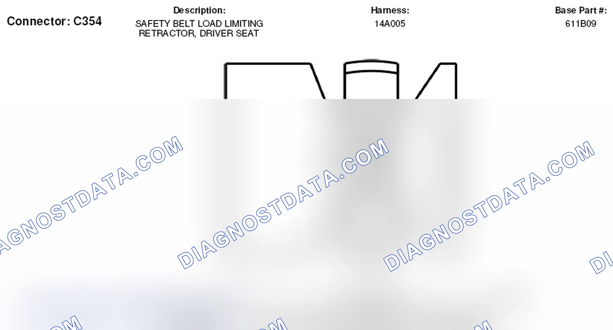 Scheme 109: Driver Seat Safety Belt Load Limiting Retractor Connector End View (C354)