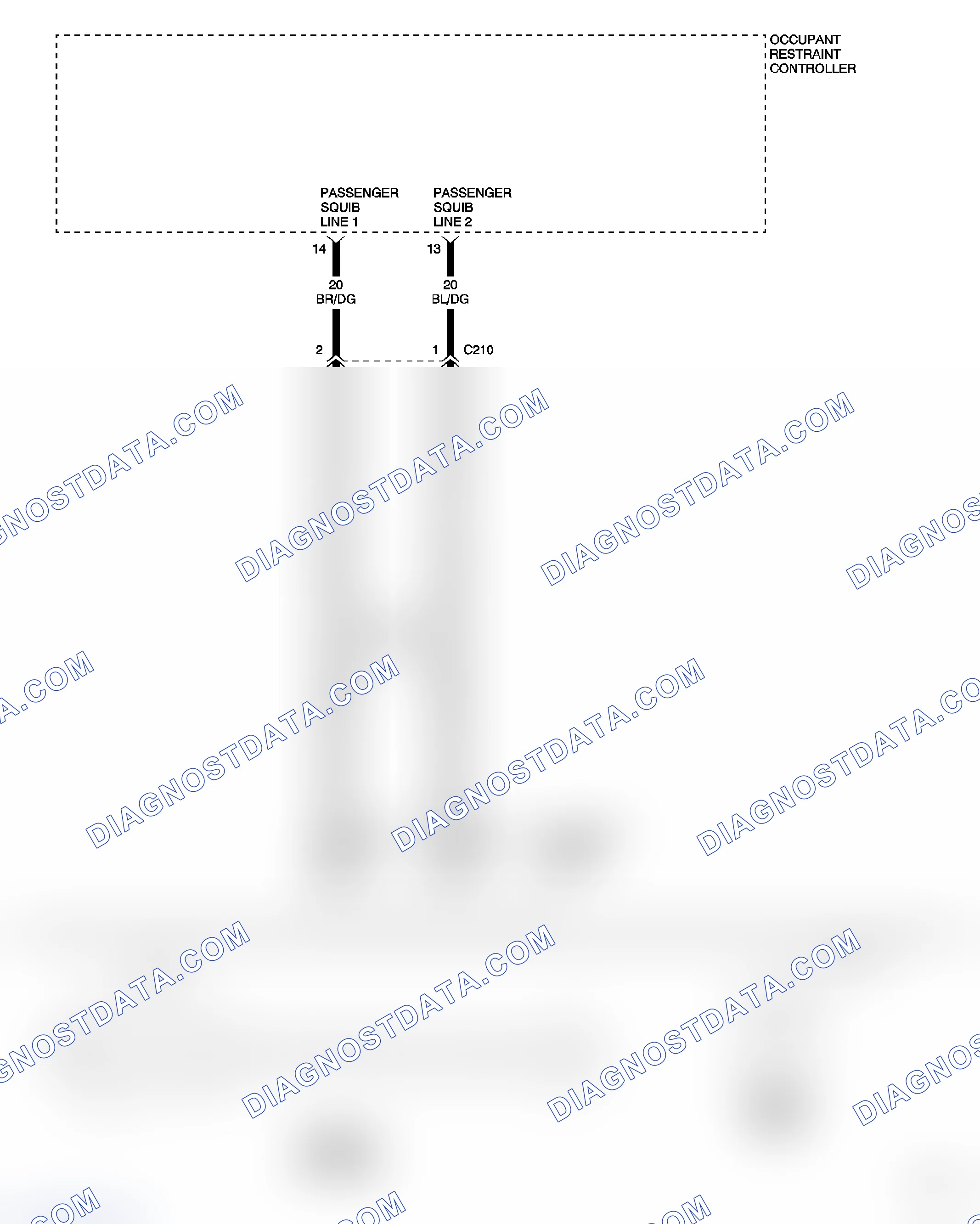 Scheme 89: PASSENGER AIRBAG SQUIB CIRCUIT