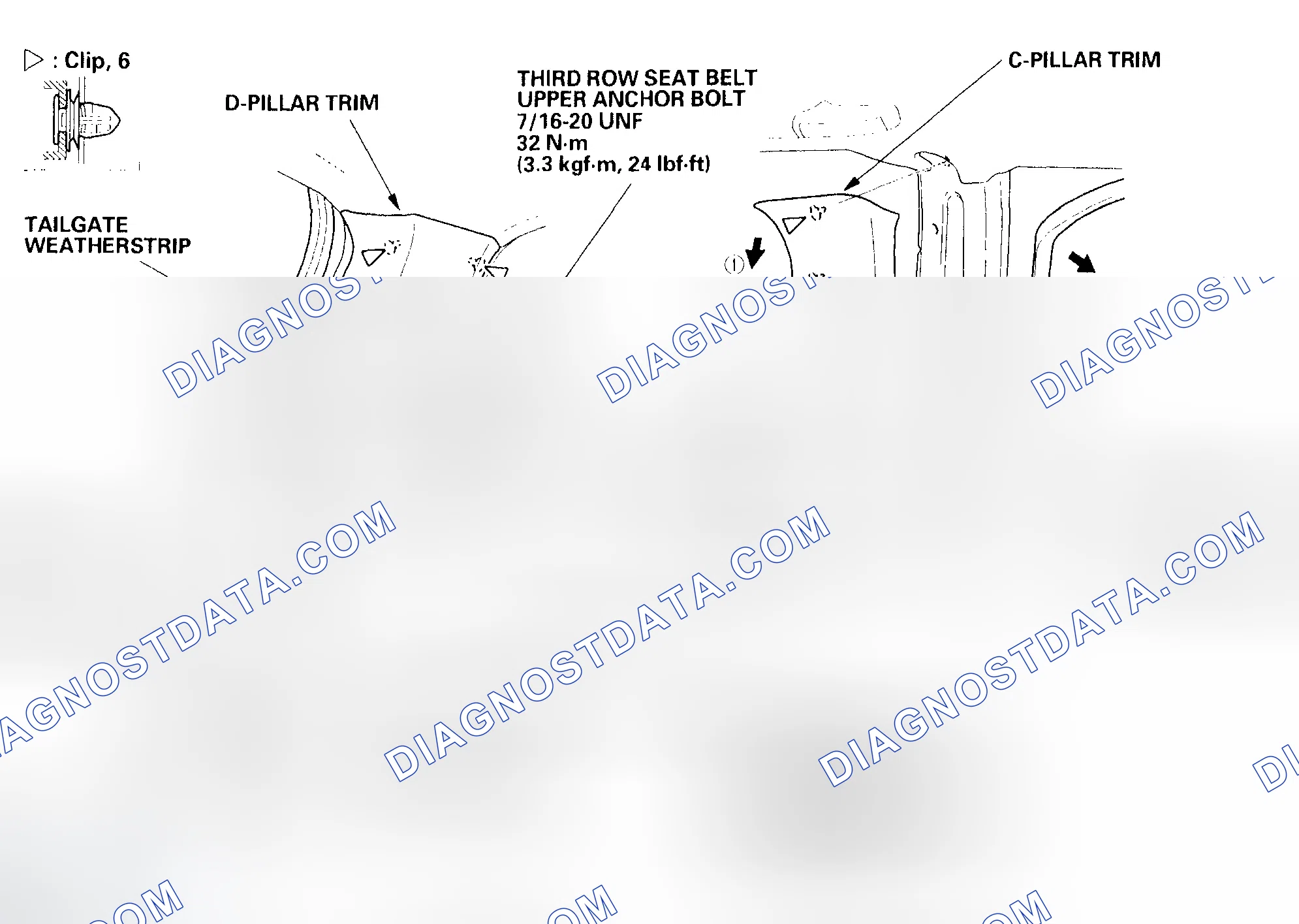 Scheme 4: Trim Removal/Installation - Rear Side Pillar Area