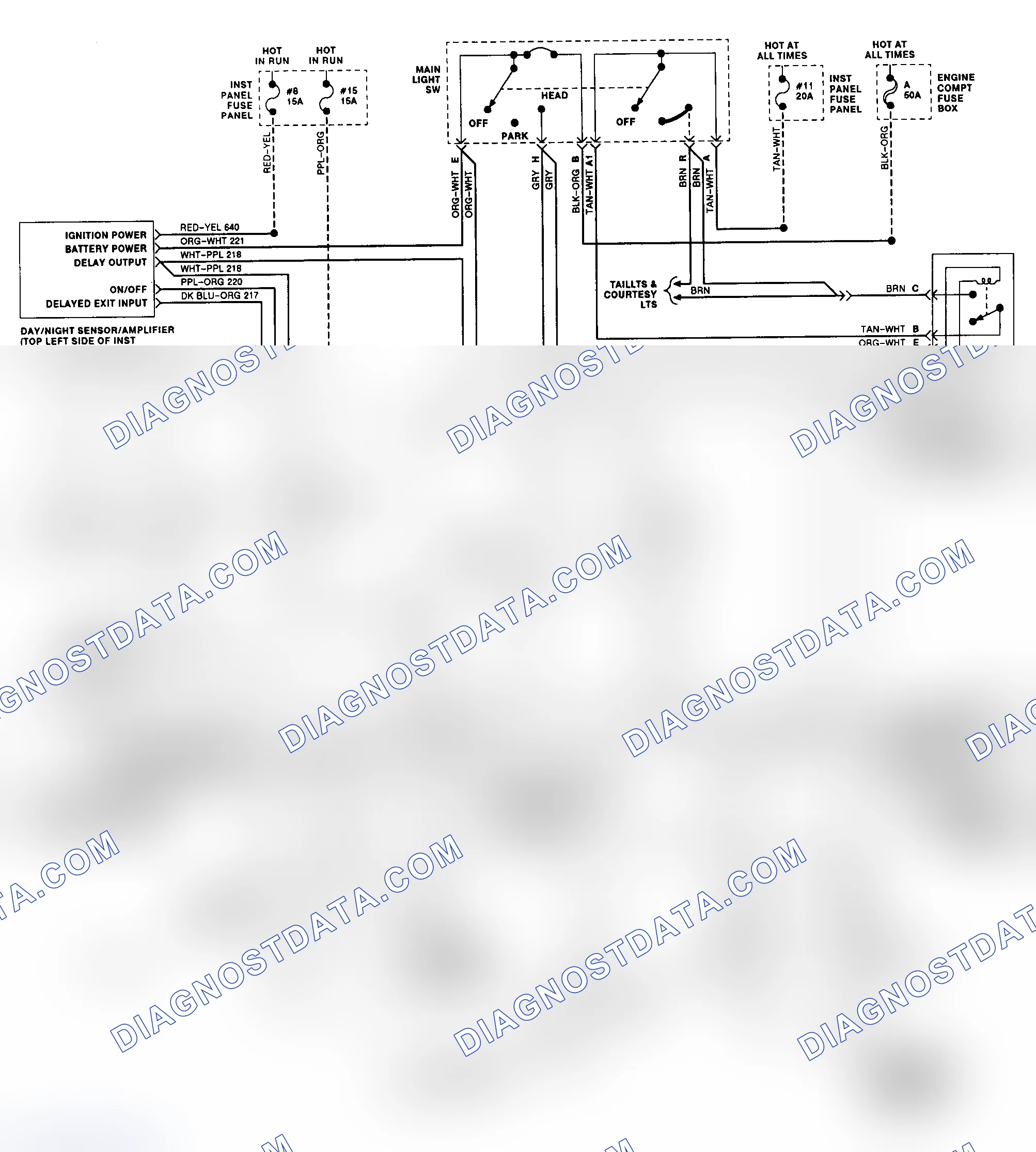 Scheme 6: Auto Headlight Dimmers Wiring Diagram Town Car (Automatic)