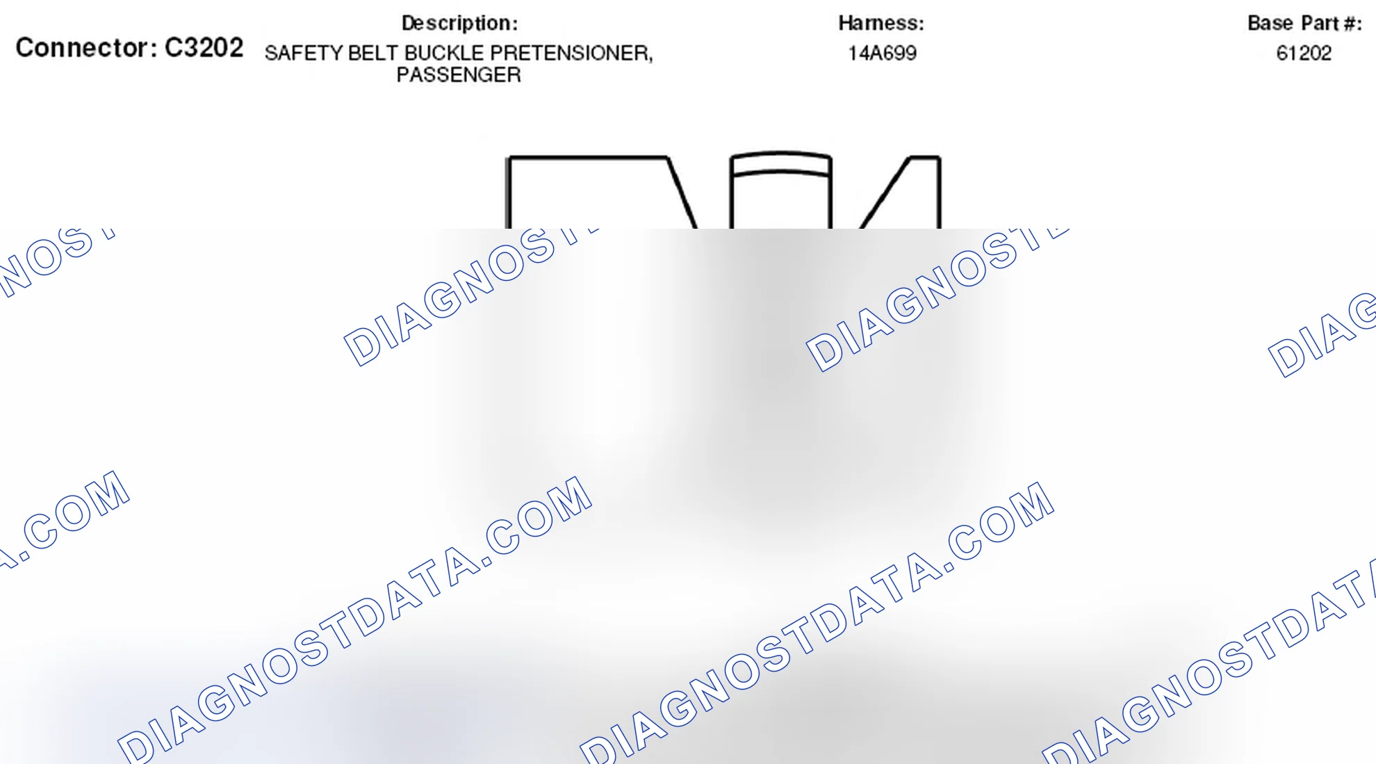 Scheme 353: Passenger Safety Belt Buckle Pretensioner Connector End View (C3202)