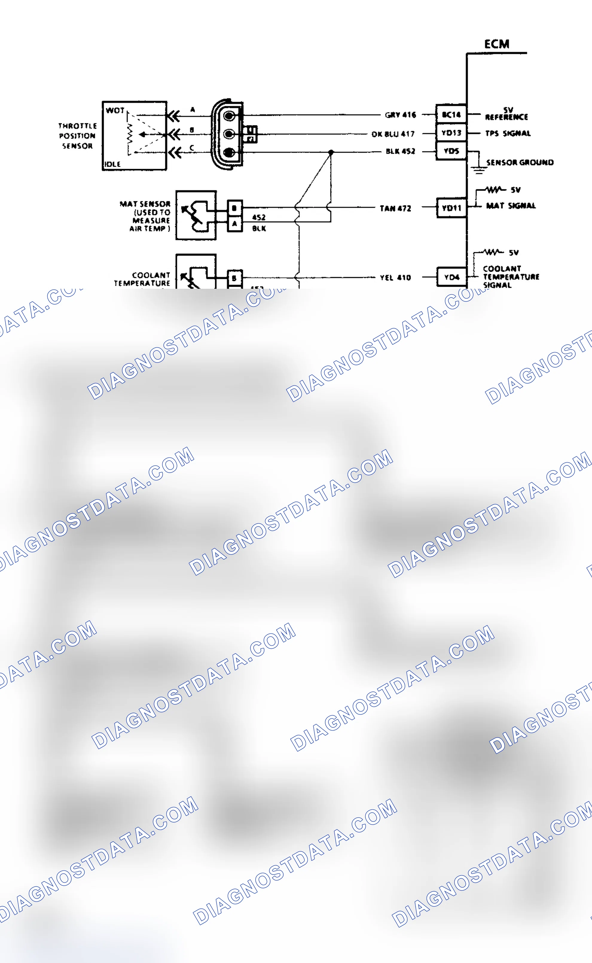 Scheme 544: Code 15, Coolant Sensor Signal, Low Temperature Indicated