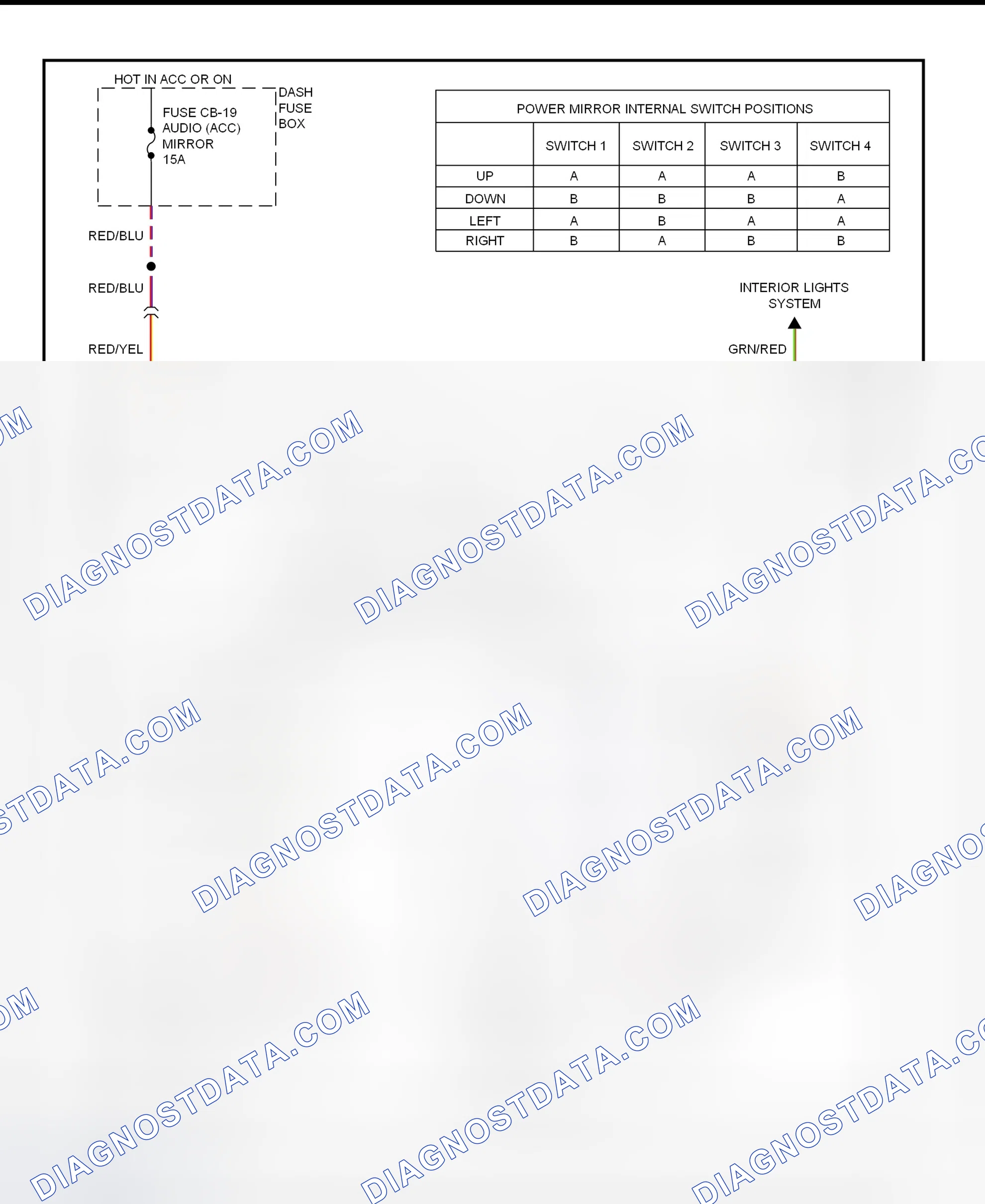 Scheme 5: Power Mirror System Wiring Diagram (VehiCROSS)