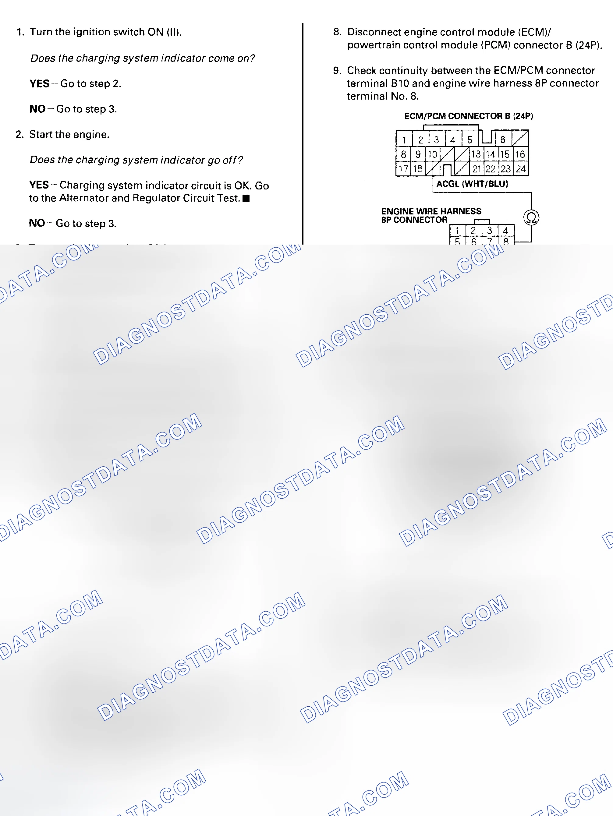 Scheme 1: Charging System Indicator Test