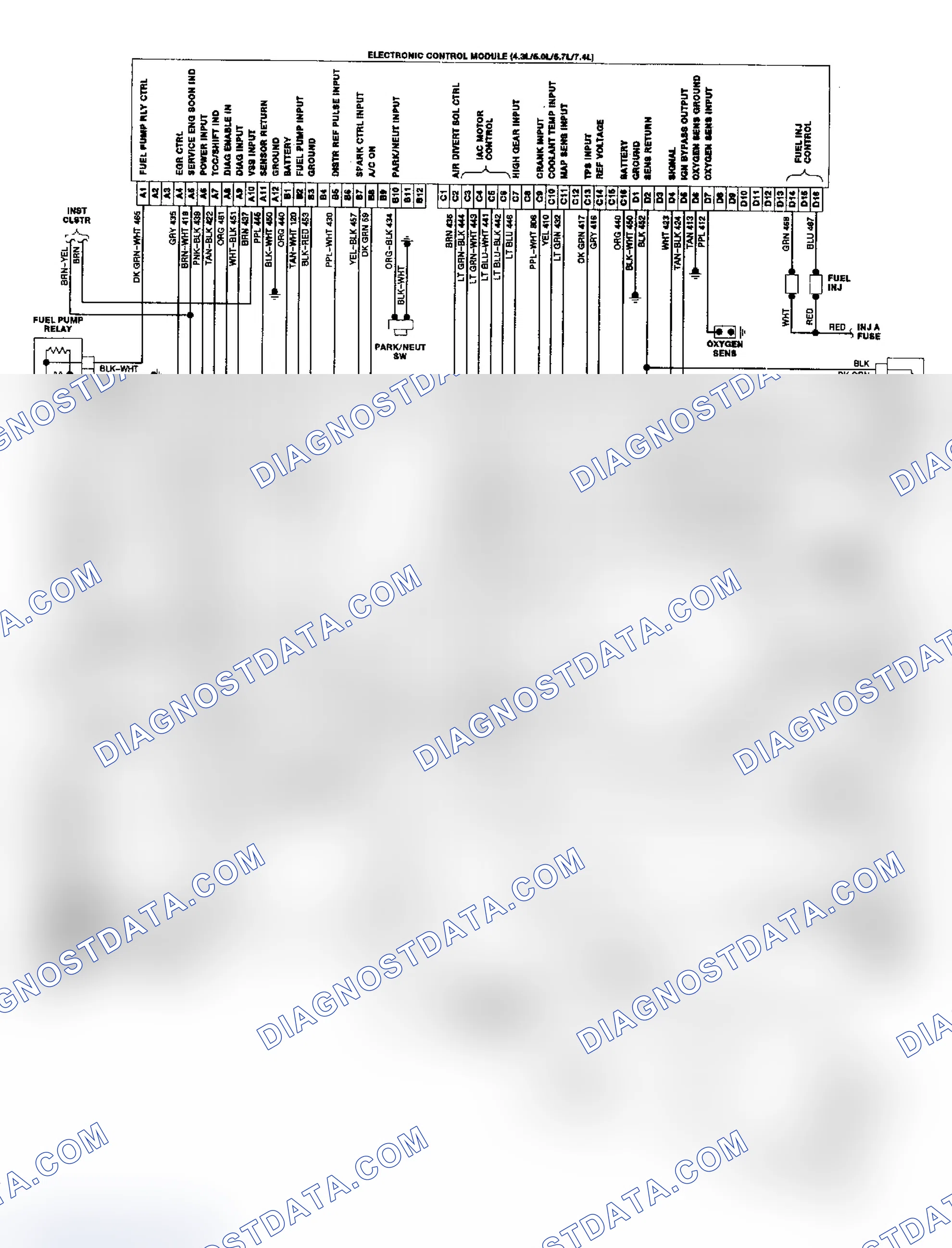 Scheme 40: "C" & "K" Series 4.3L, 5.0L, 5.7L & 7.4L TBI/CCC Wiring Diagram