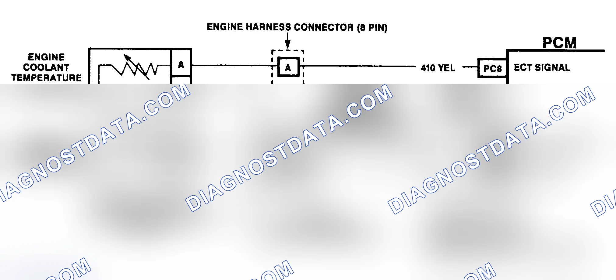 Scheme 175: DTC 14 Schematic ("C" & "K" Series) ECT Sensor Circuit Low (High Temperature Indicated