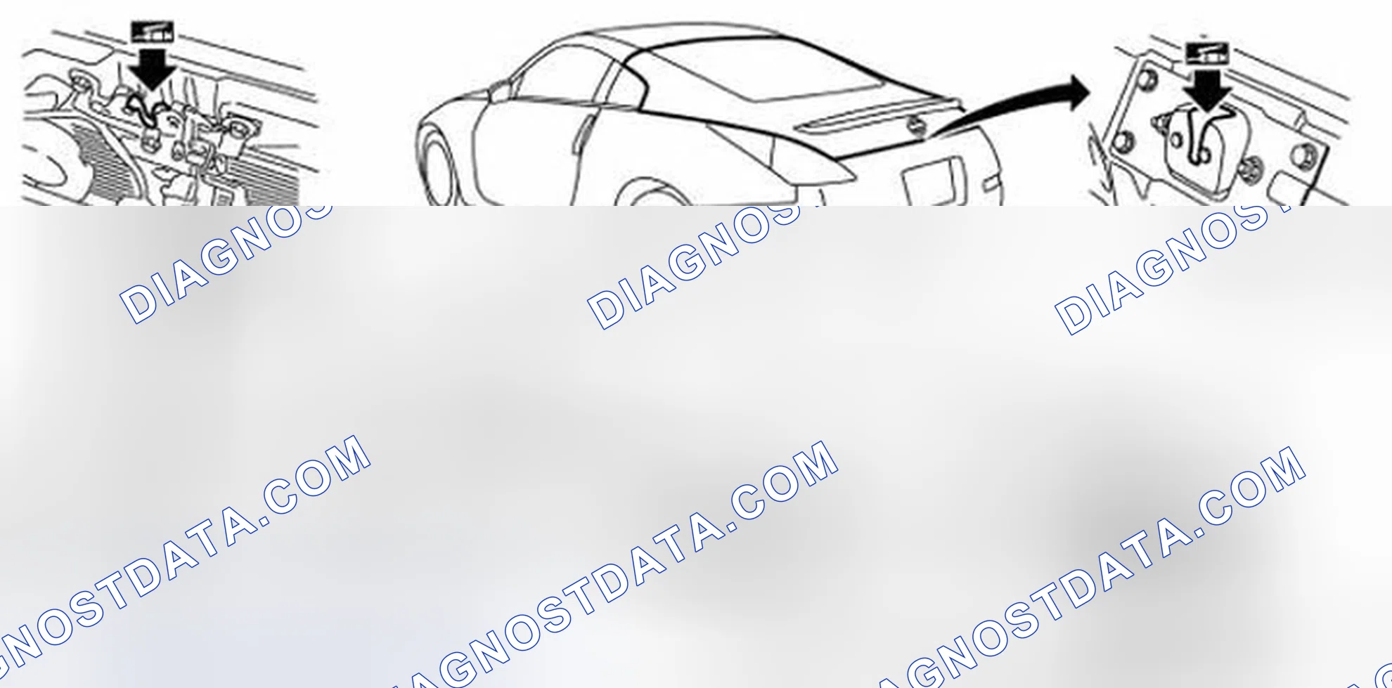 Fig. 41: Locating Locks, Hinges And Hood Latch (Coupe)