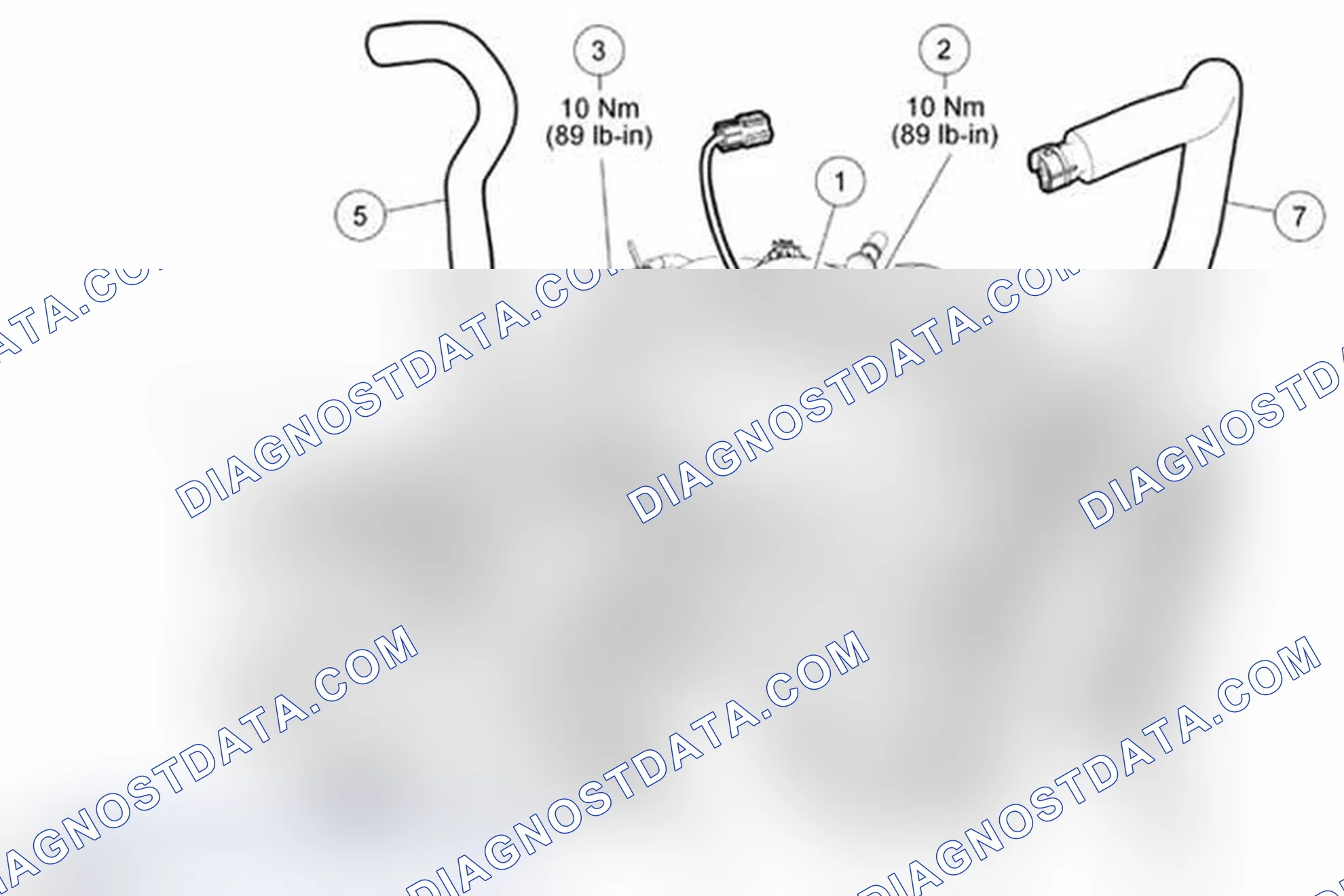 Scheme 288: Generator Support Bracket, Upper Radiator Hose, Heater Coolant Hose and Crankcase Ventilation Tube