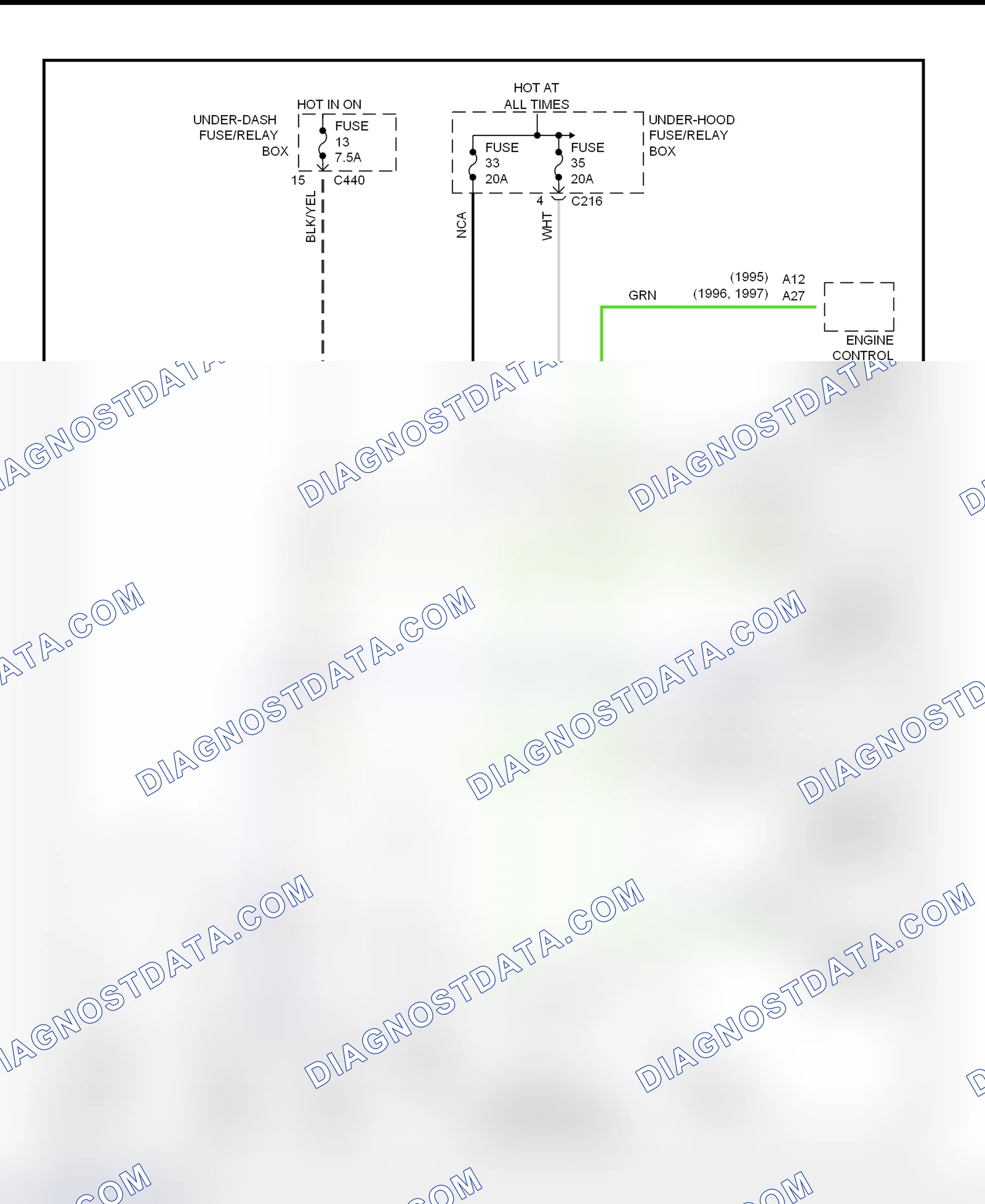 Scheme 11: Electric Cooling Fan System Wiring Diagram (1997 Integra)