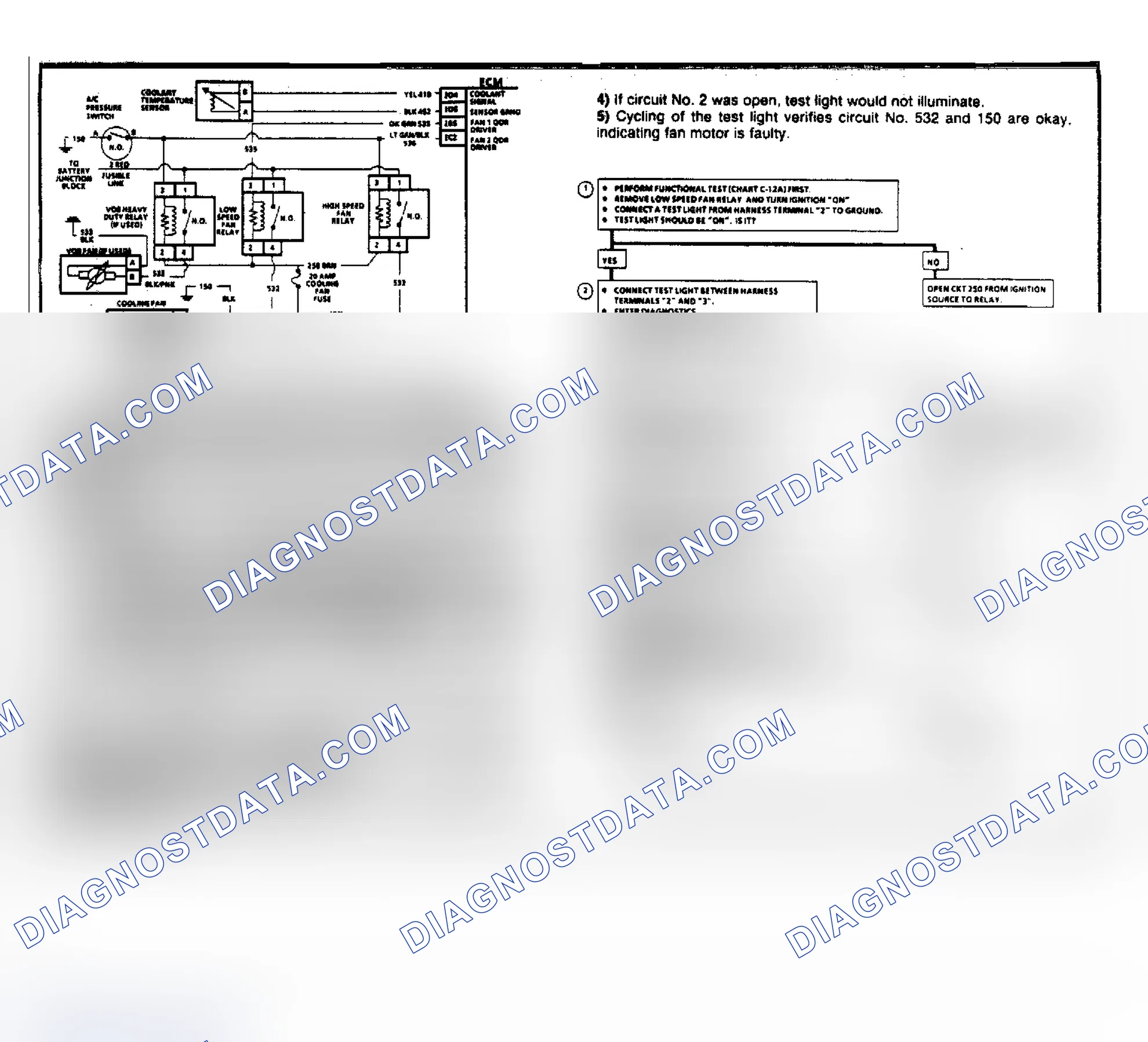 Scheme 59: Chart C-12B, Coolant Fan Check