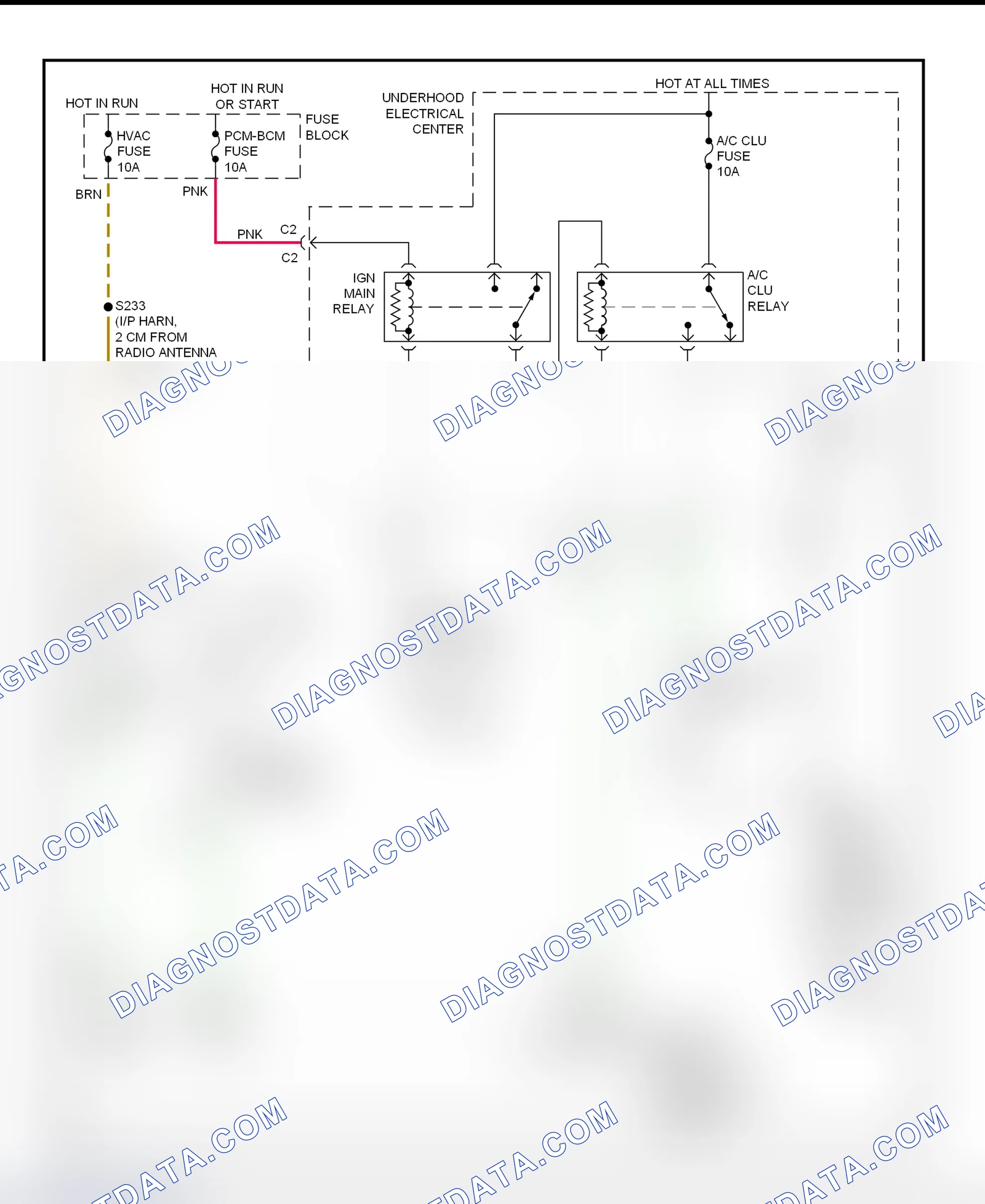 Scheme 19: A/C Compressor Clutch Control Circuit Wiring Diagram (Intrigue)